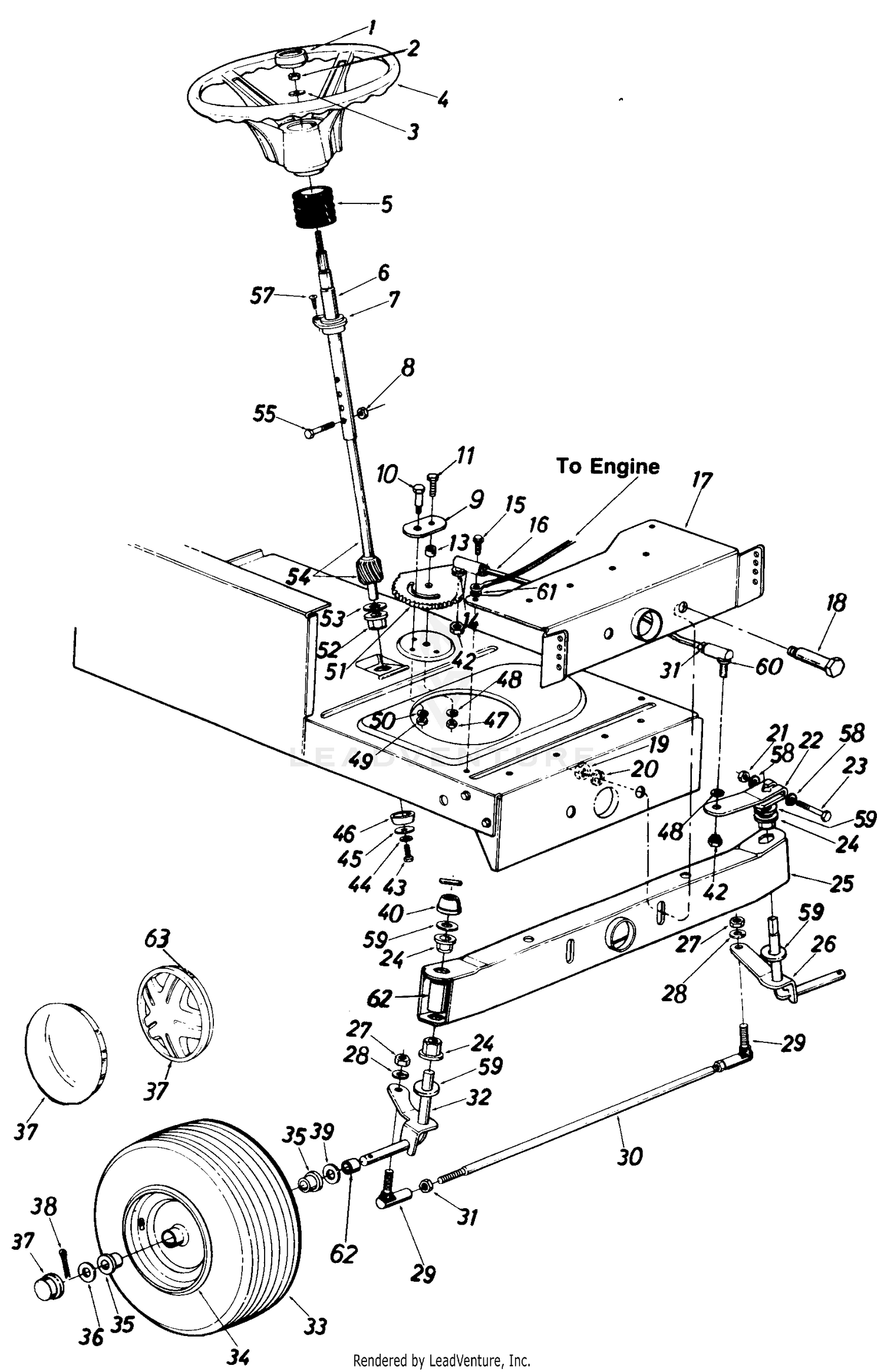 Mtd riding discount mower steering parts