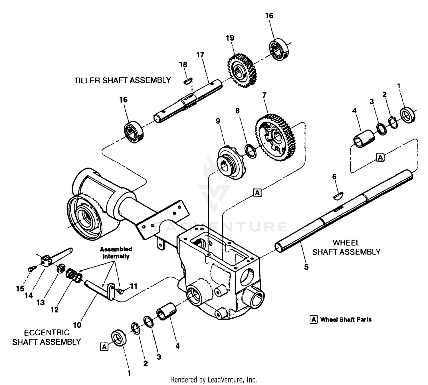 Wheel Shaft, Eccentric Shaft & Tiller Shaft Assemblies