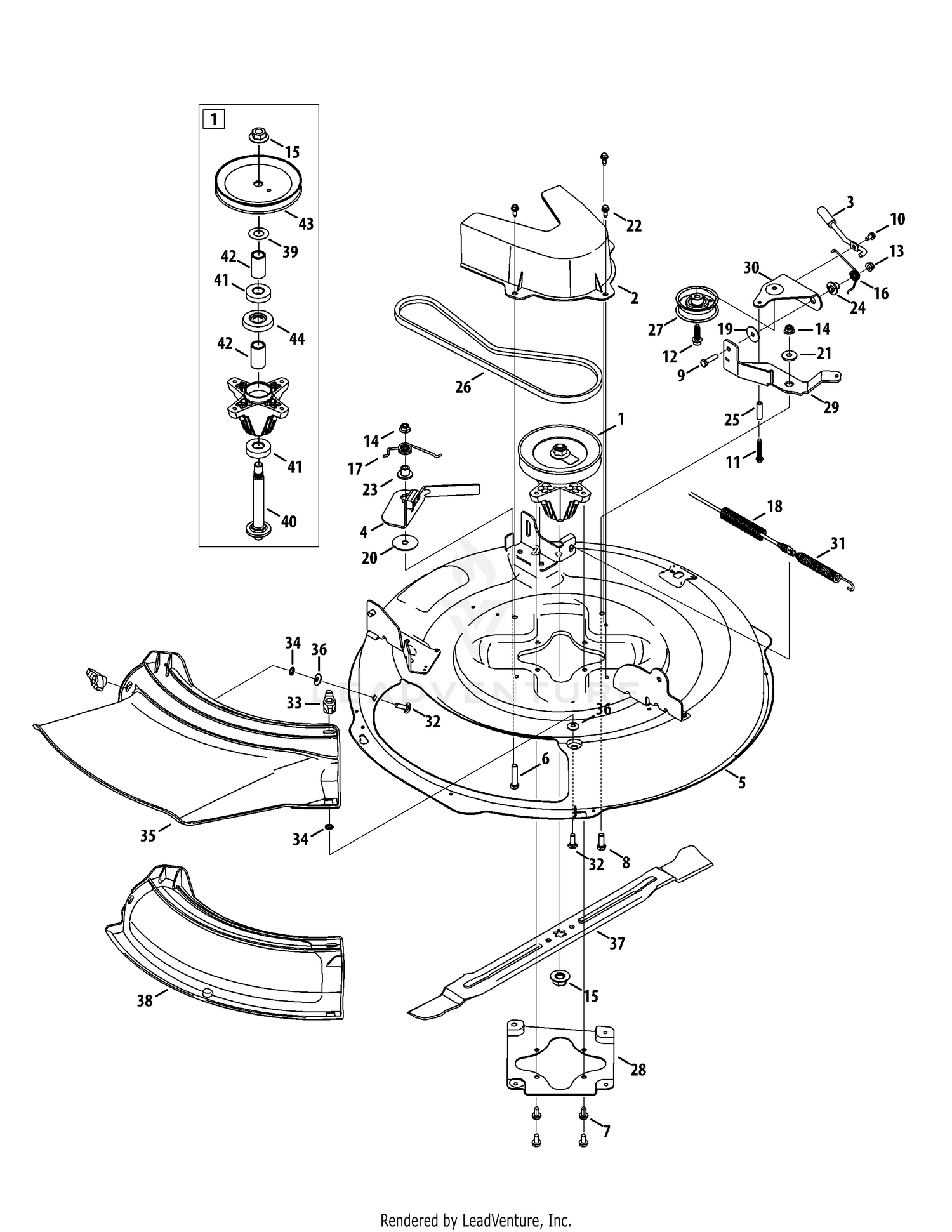 Troy bilt mower 2024 deck parts