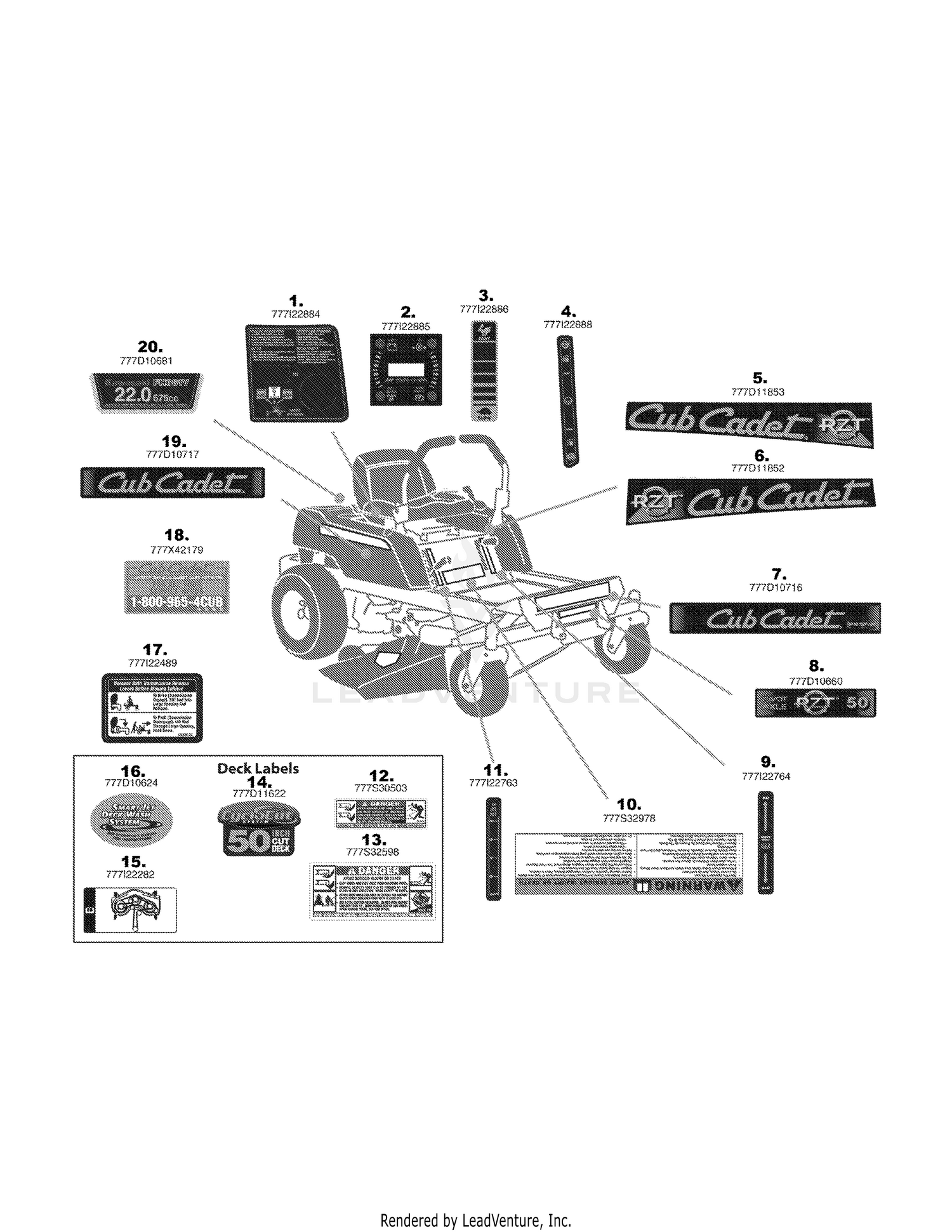 Cub Cadet RZT50 Kawasaki 17AI2ACP 2008 Before 17AI2ACP010