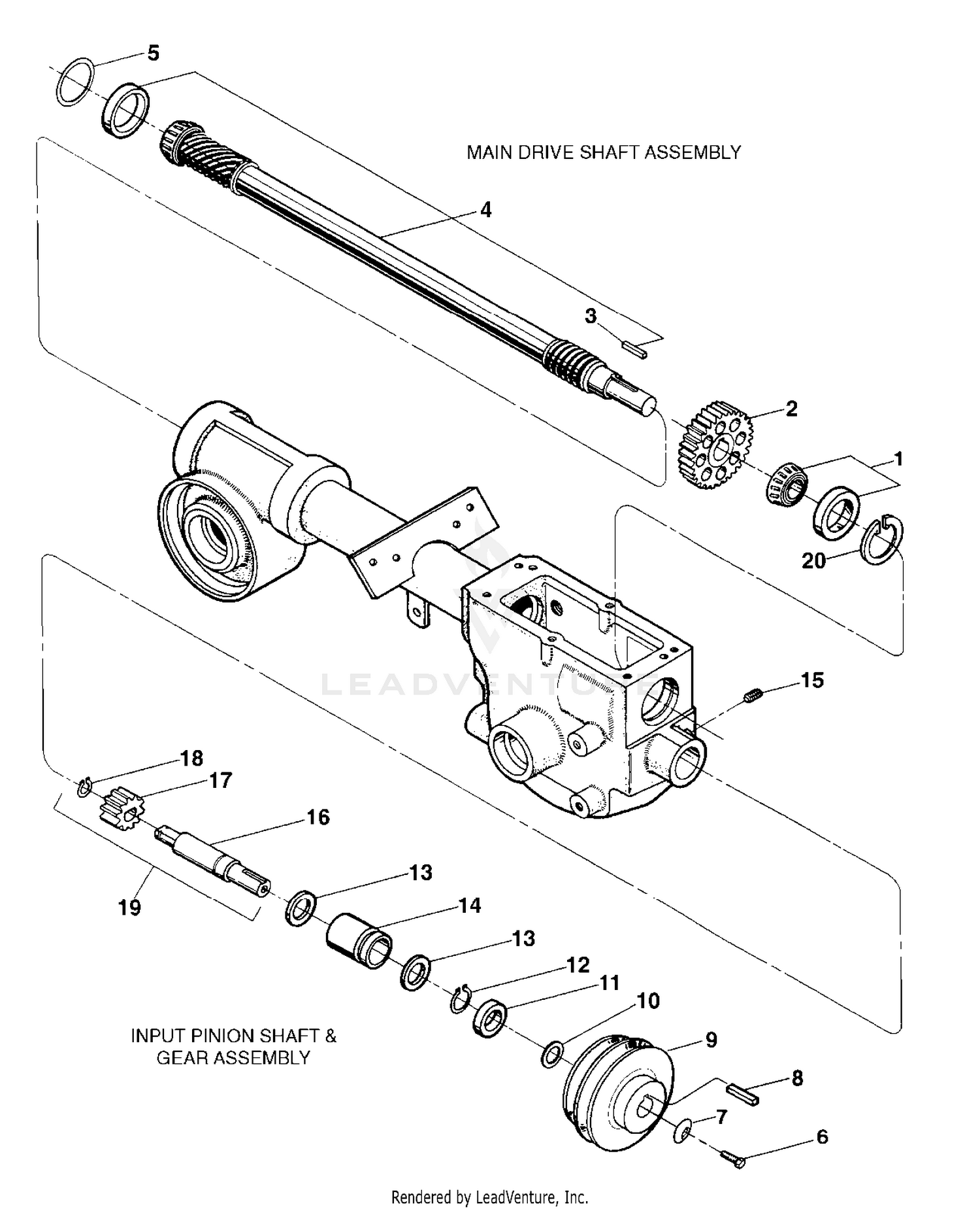 Drive Shaft, Input Pinion Shaft And Gear Assemblies