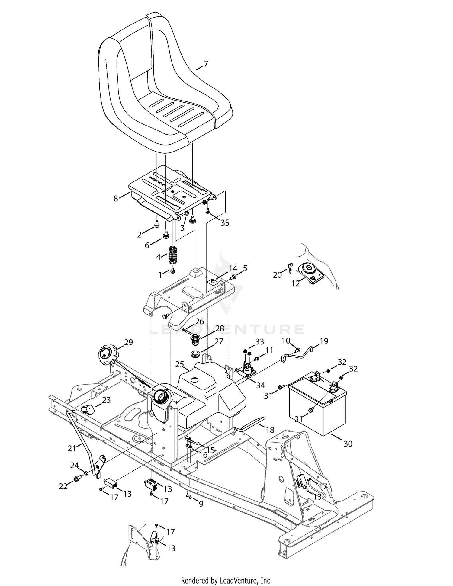 Seat, Fuel Tank & Electrical
