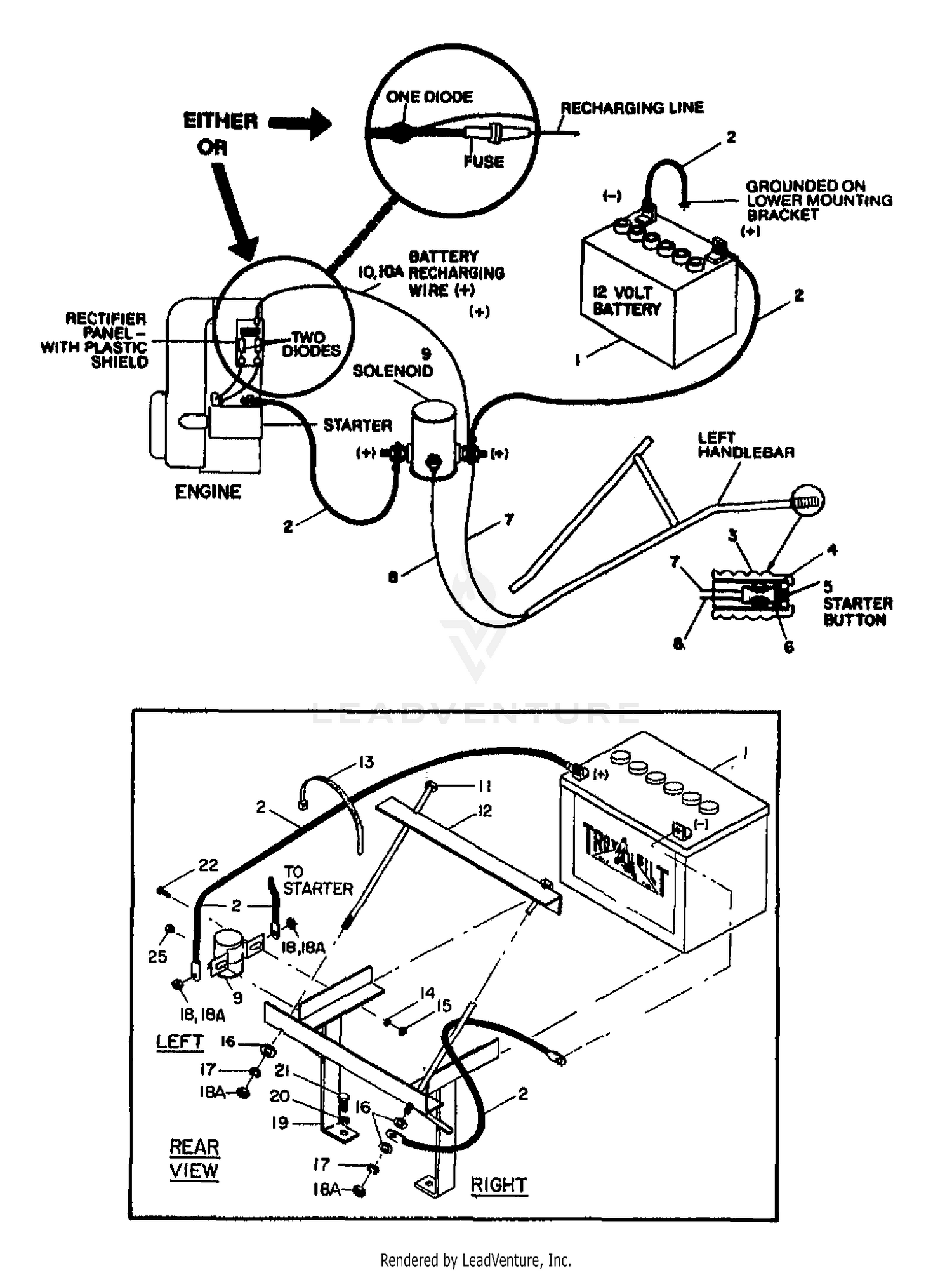 ELECTRIC START SYSTEMS (TEC.)(S/N 291332 & BELOW)