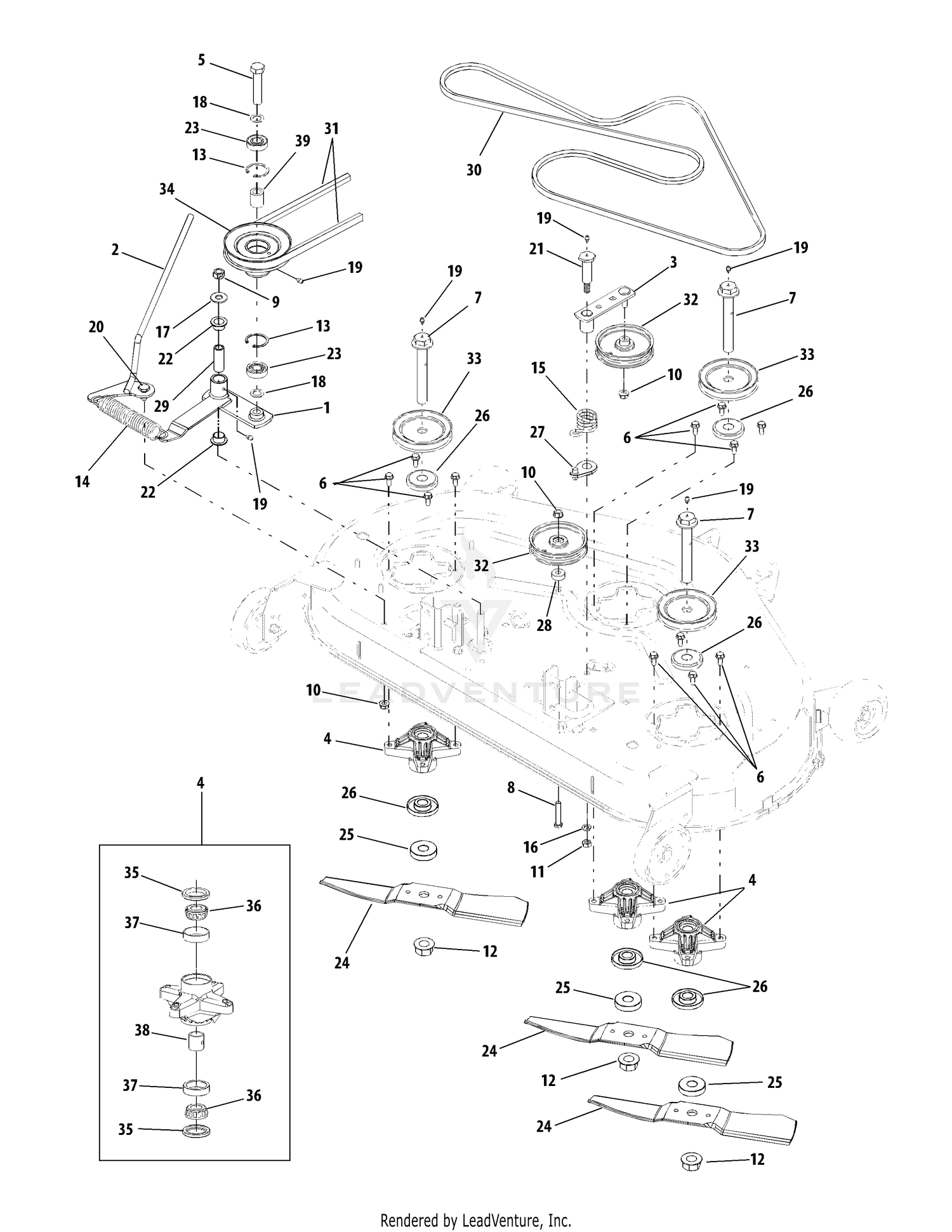 Cub cadet discount gt2544 deck belt