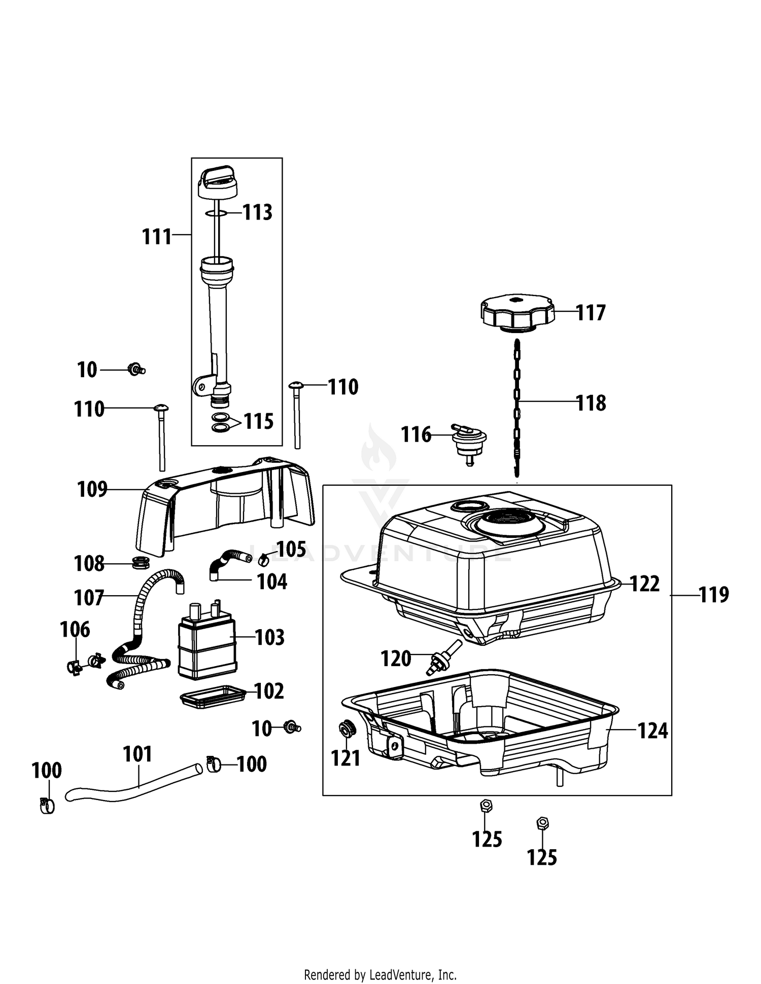 170-NU Fuel Tank & Mounting