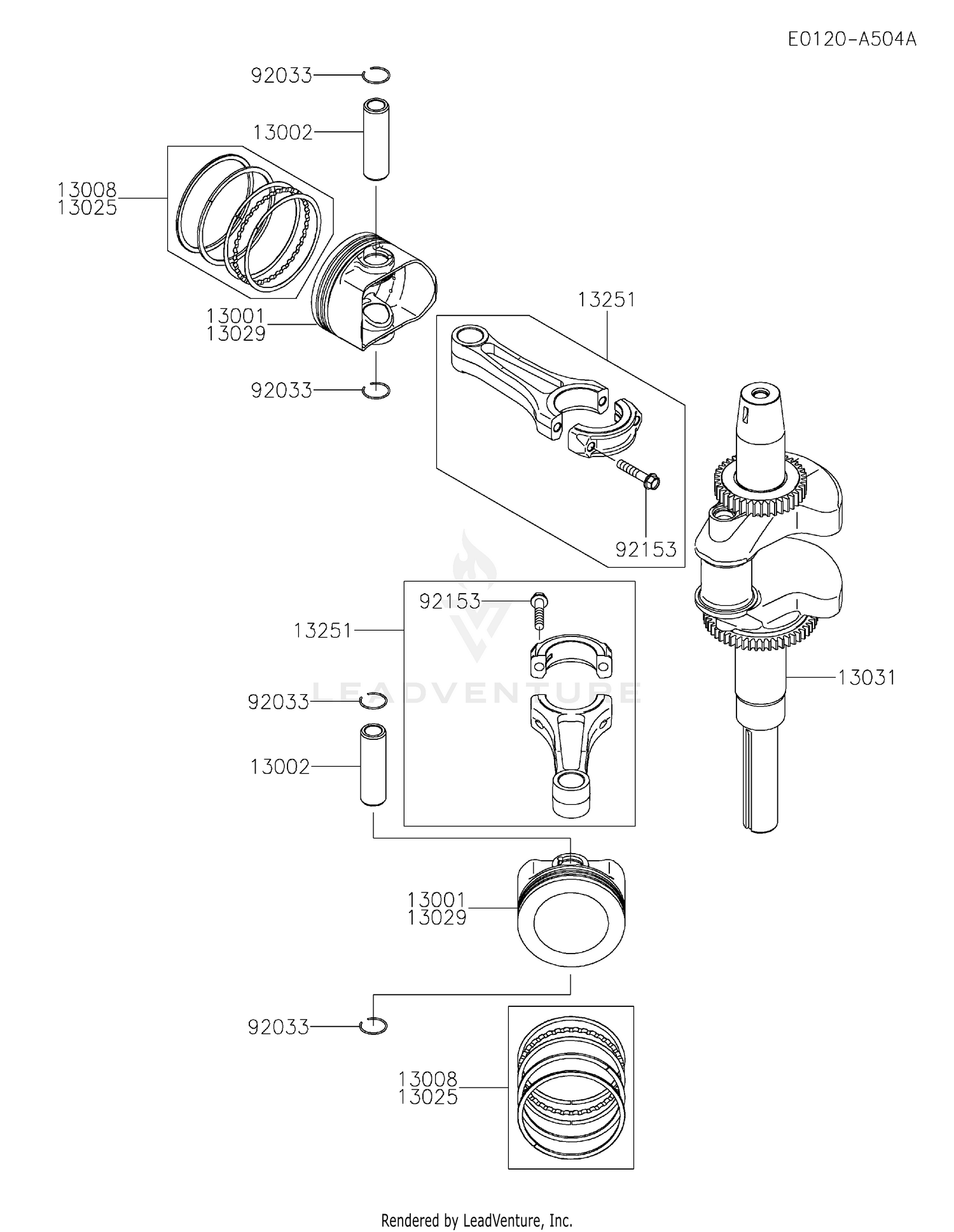 FX921V-DS13 PISTON & CRANKSHAFT