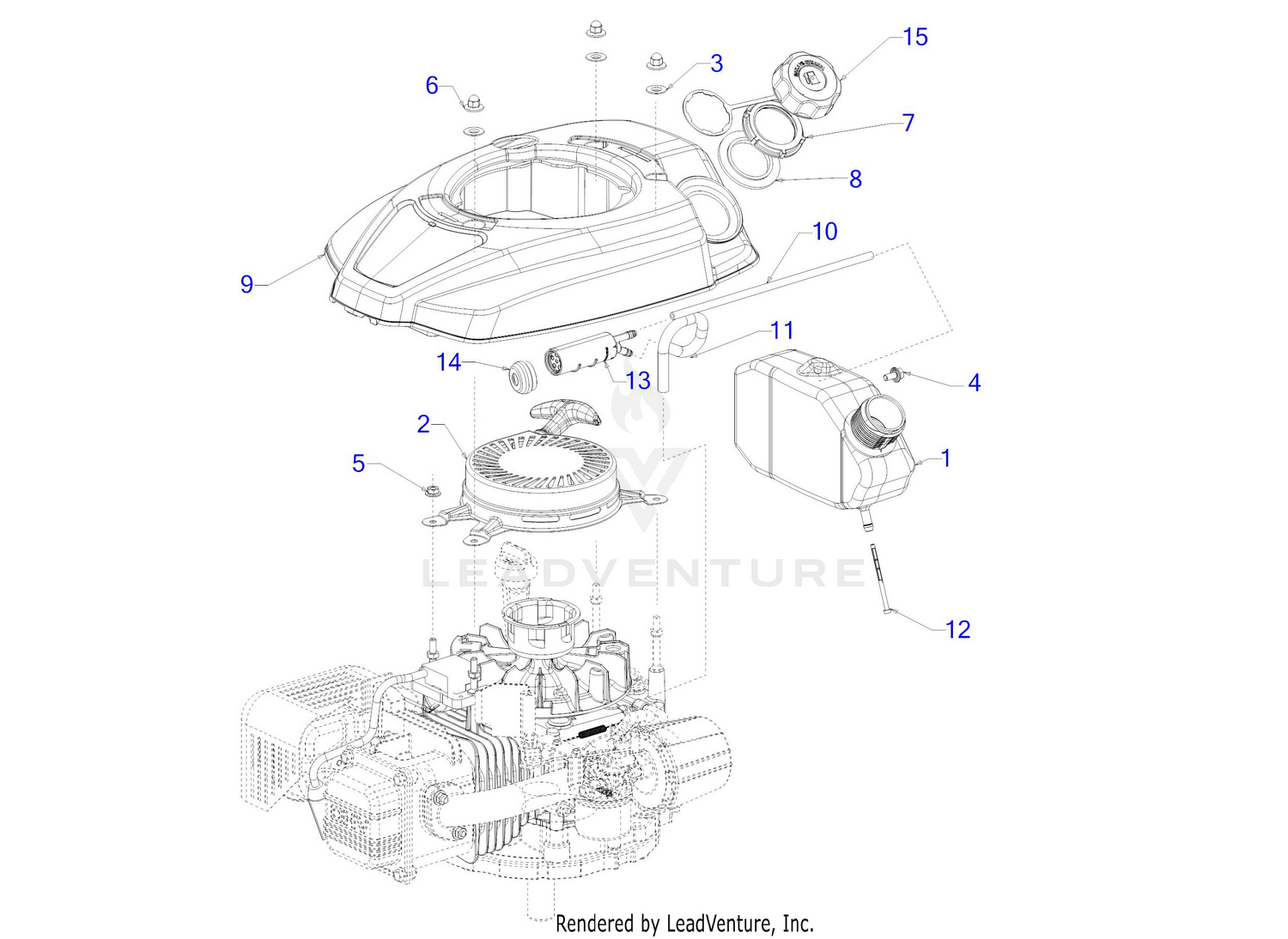 Starter, Fuel Tank & Shroud