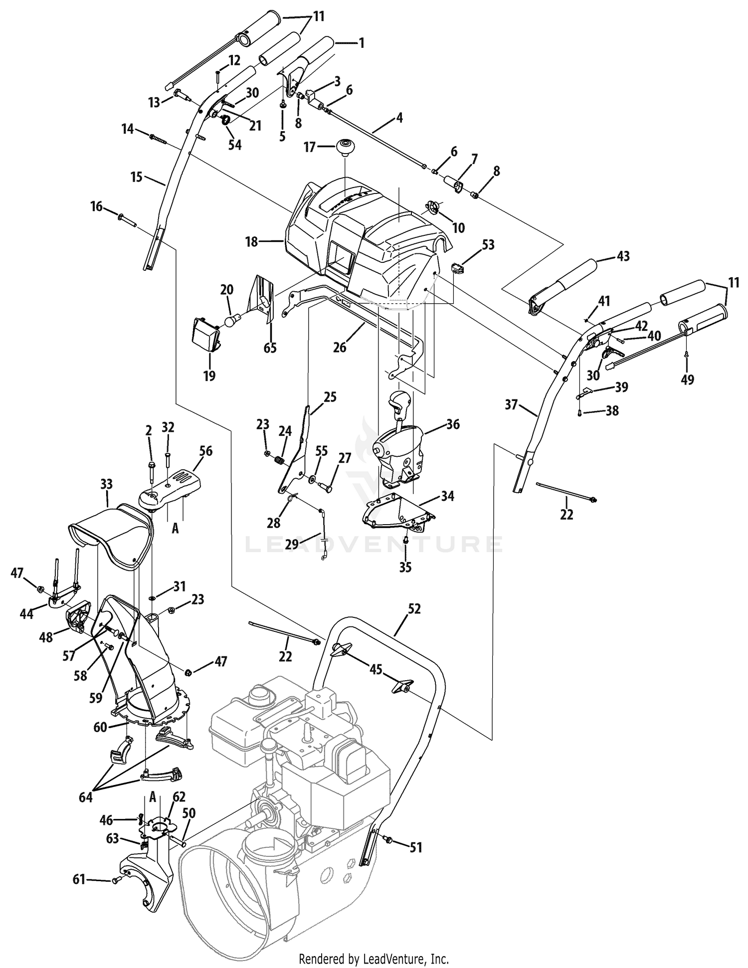 Q-Style Handle, Frame & Discharge Chute
