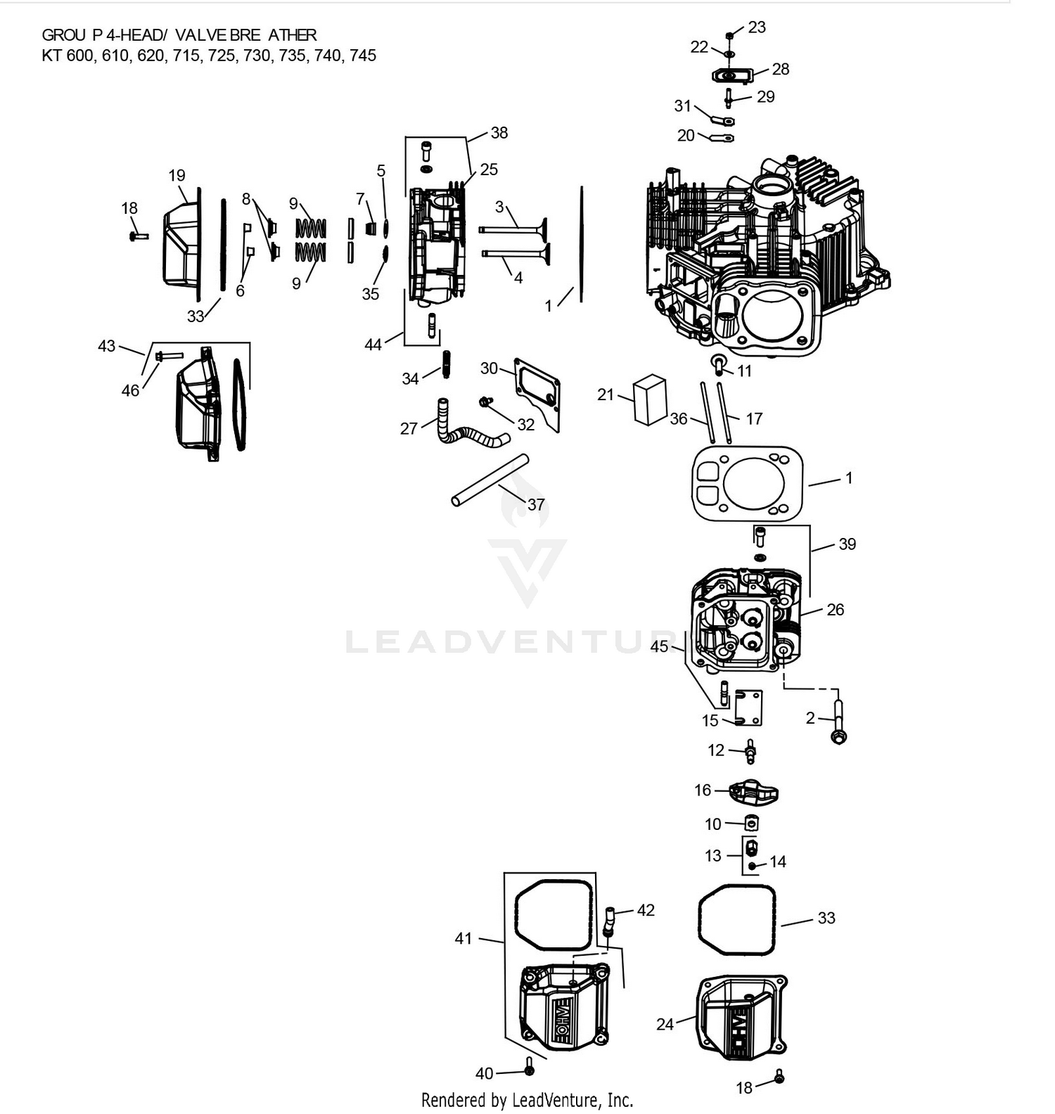 KT725-3108 CylinderHead & Breather