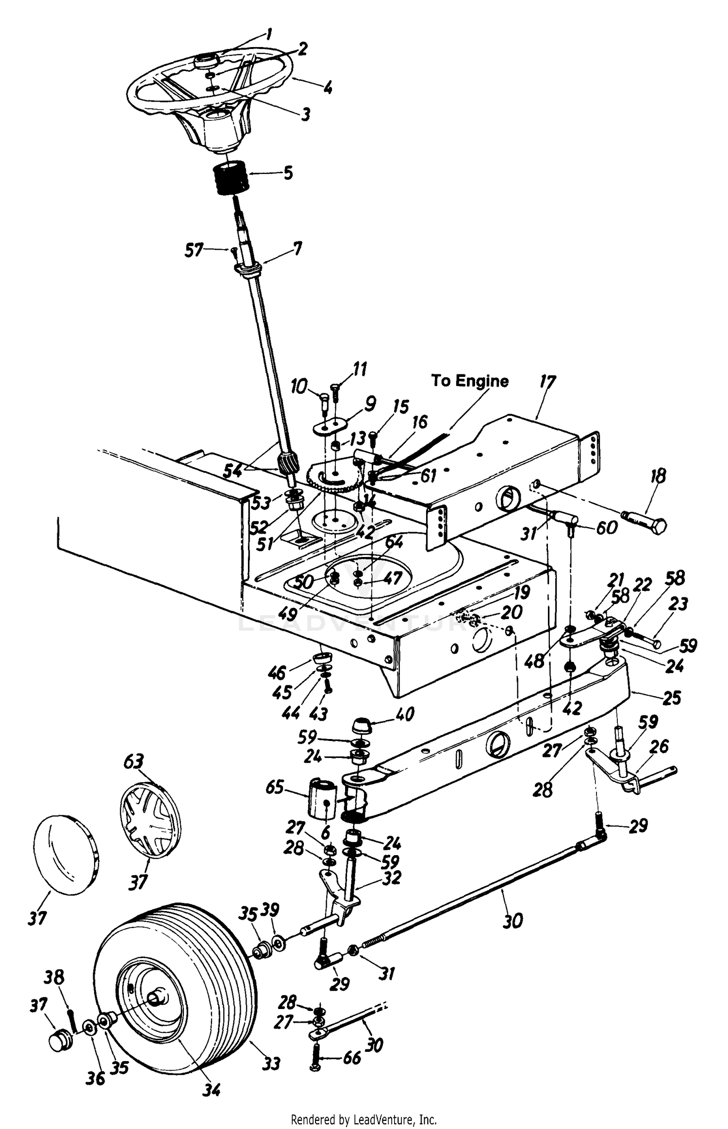 Steering And Front Wheel Assembly
