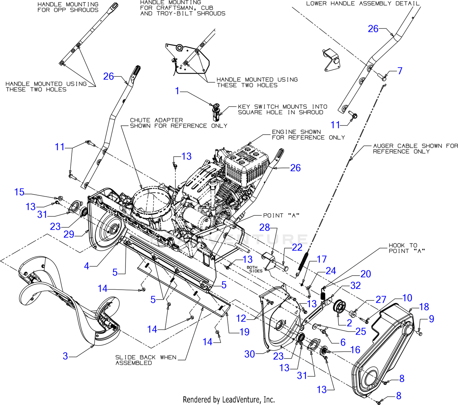 Troy-Bilt 31A-2M5G711 Squall 123R (2017) Frame
