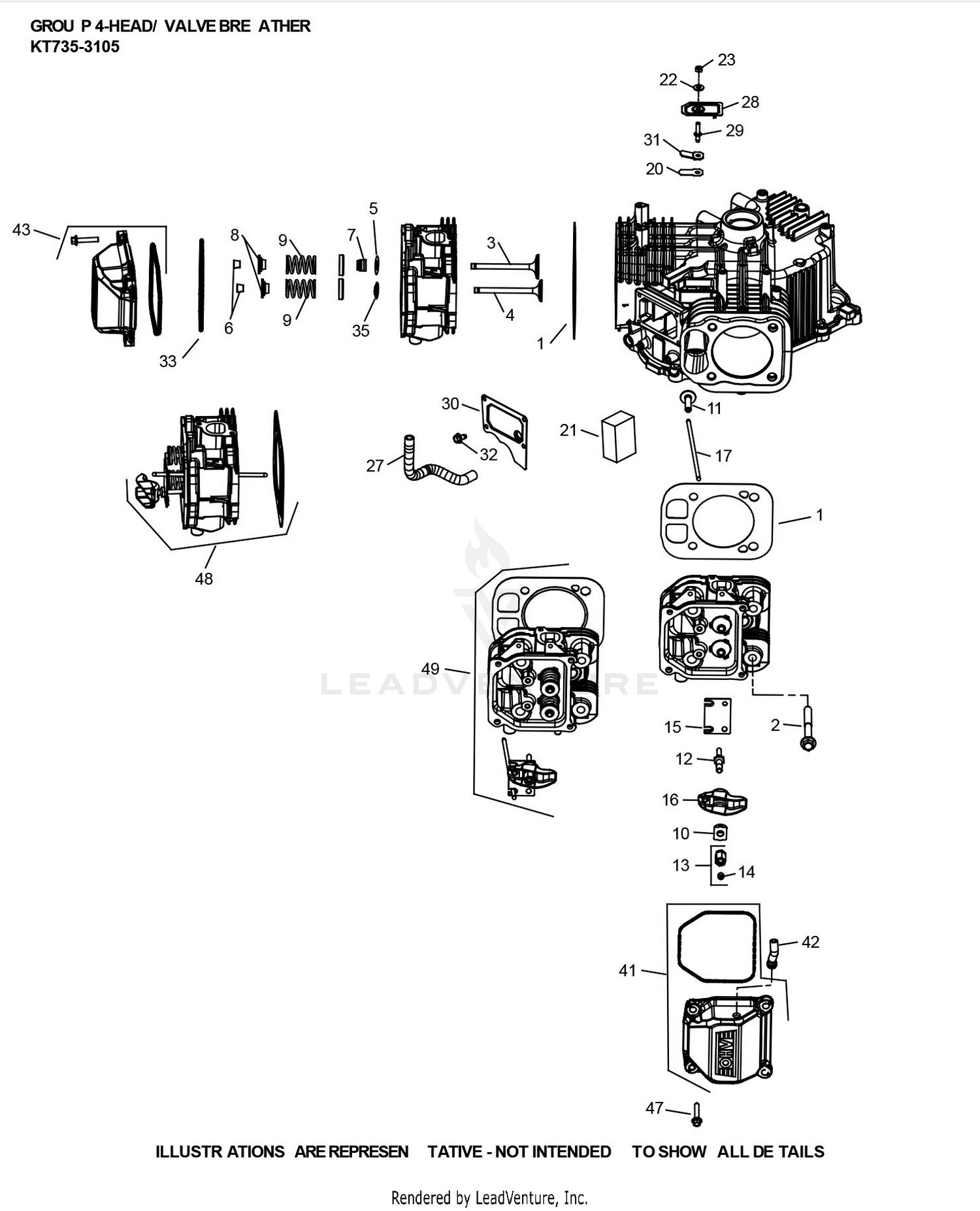 KT735-3105 CylinderHead & Breather
