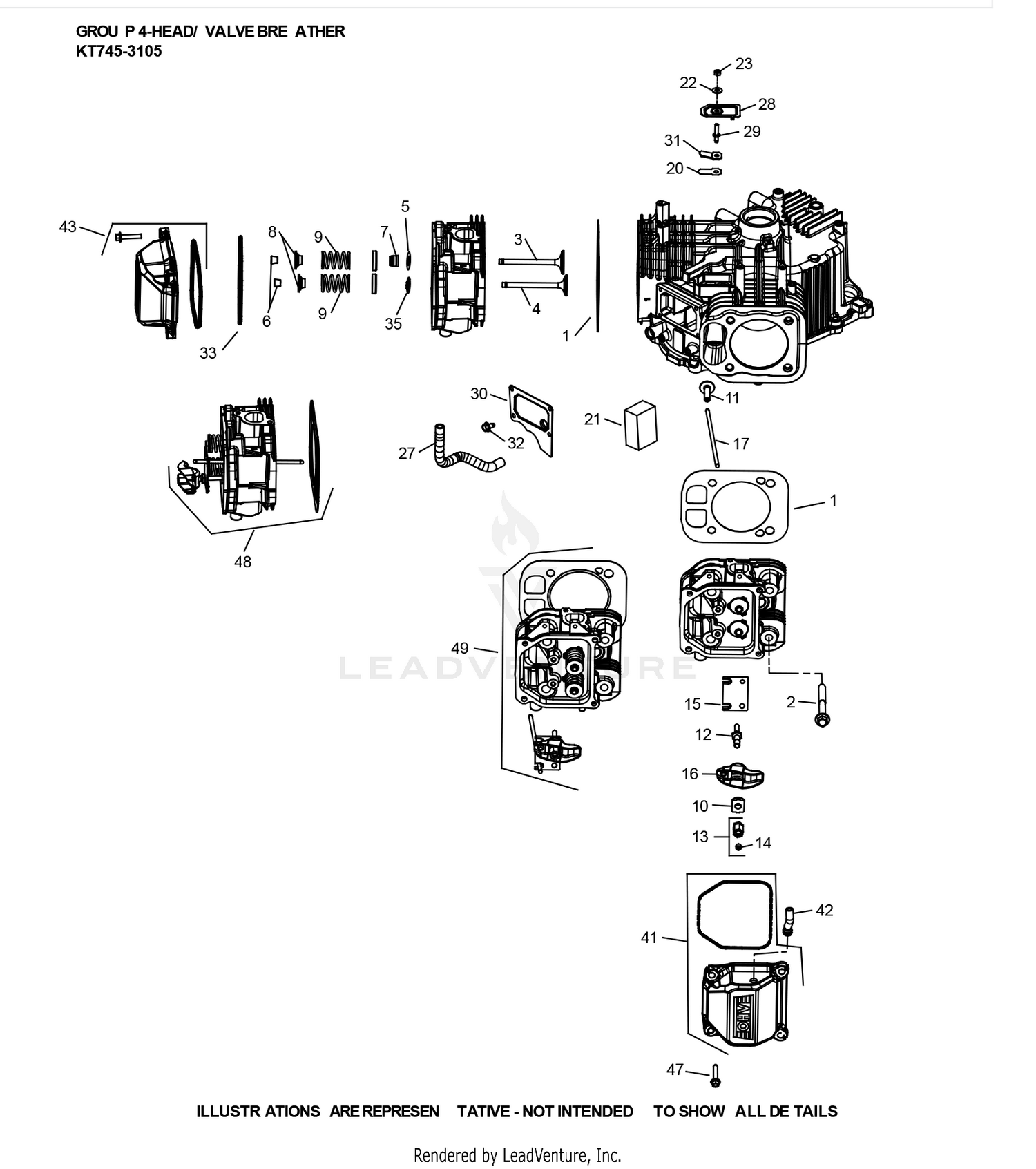 KT745-3105 CylinderHead & Breather
