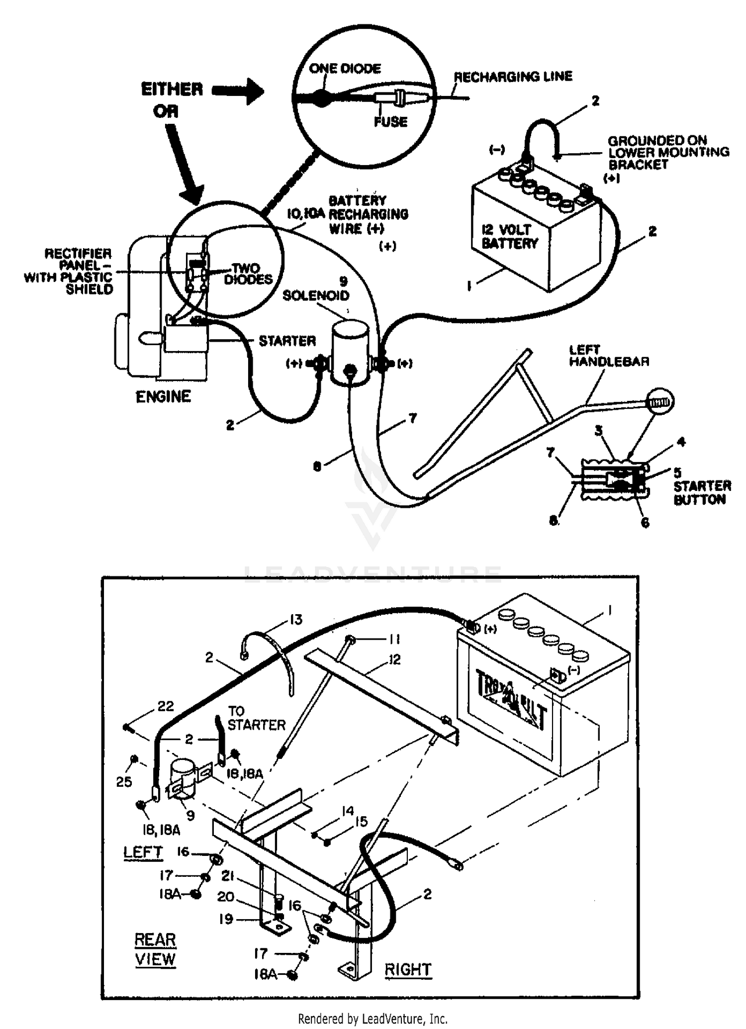 ELECTRIC START SYSTEMS (TEC.)(S/N 291332 & BELOW)