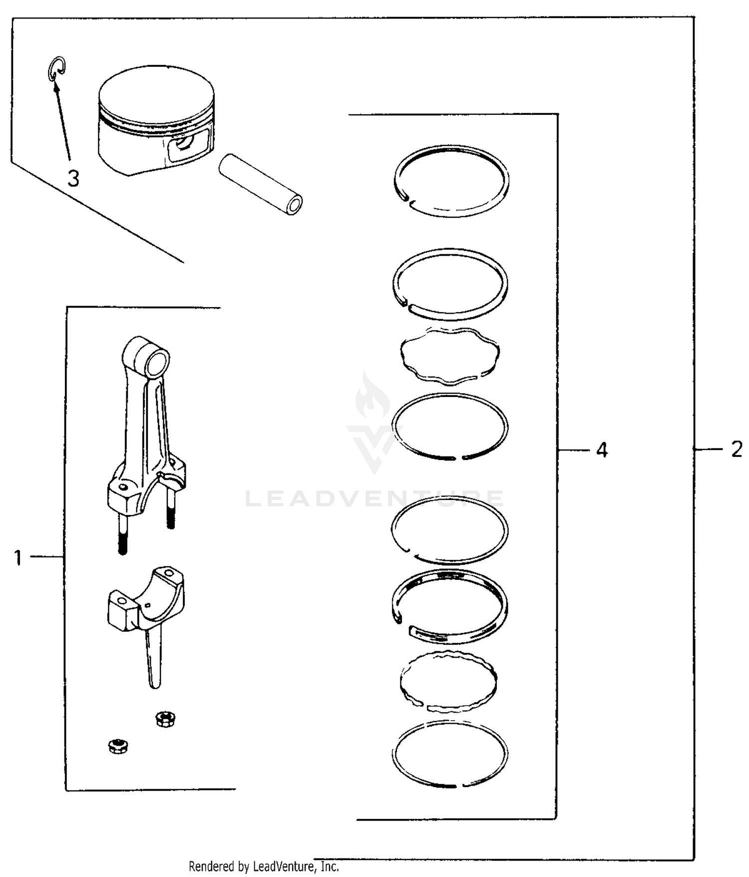 Piston & Rod - Engines Built Before S/N 1729900013