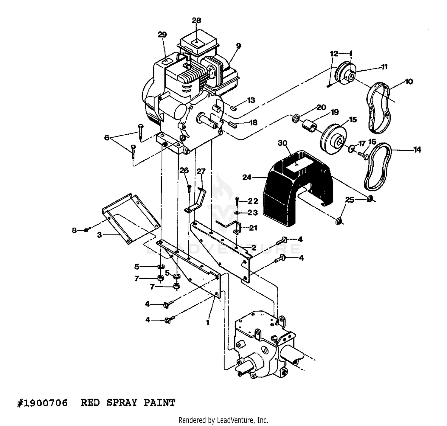 ENGINE, PULLEYS & BELTS