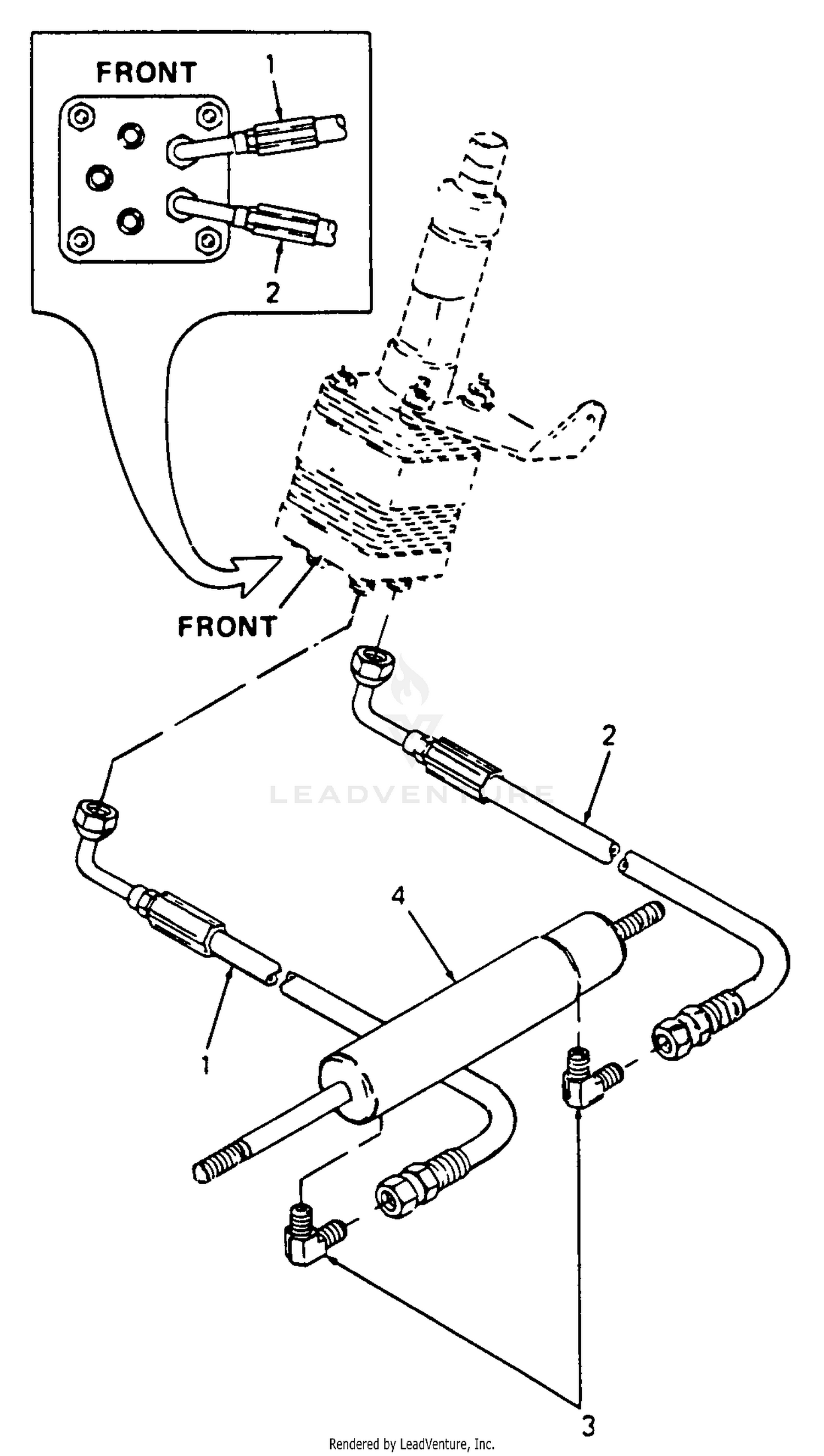 Power Steering Cylinder And Hydraulic Lines