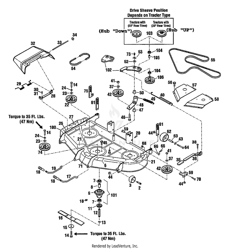 Drive belt diagram for 2024 troy bilt riding mower