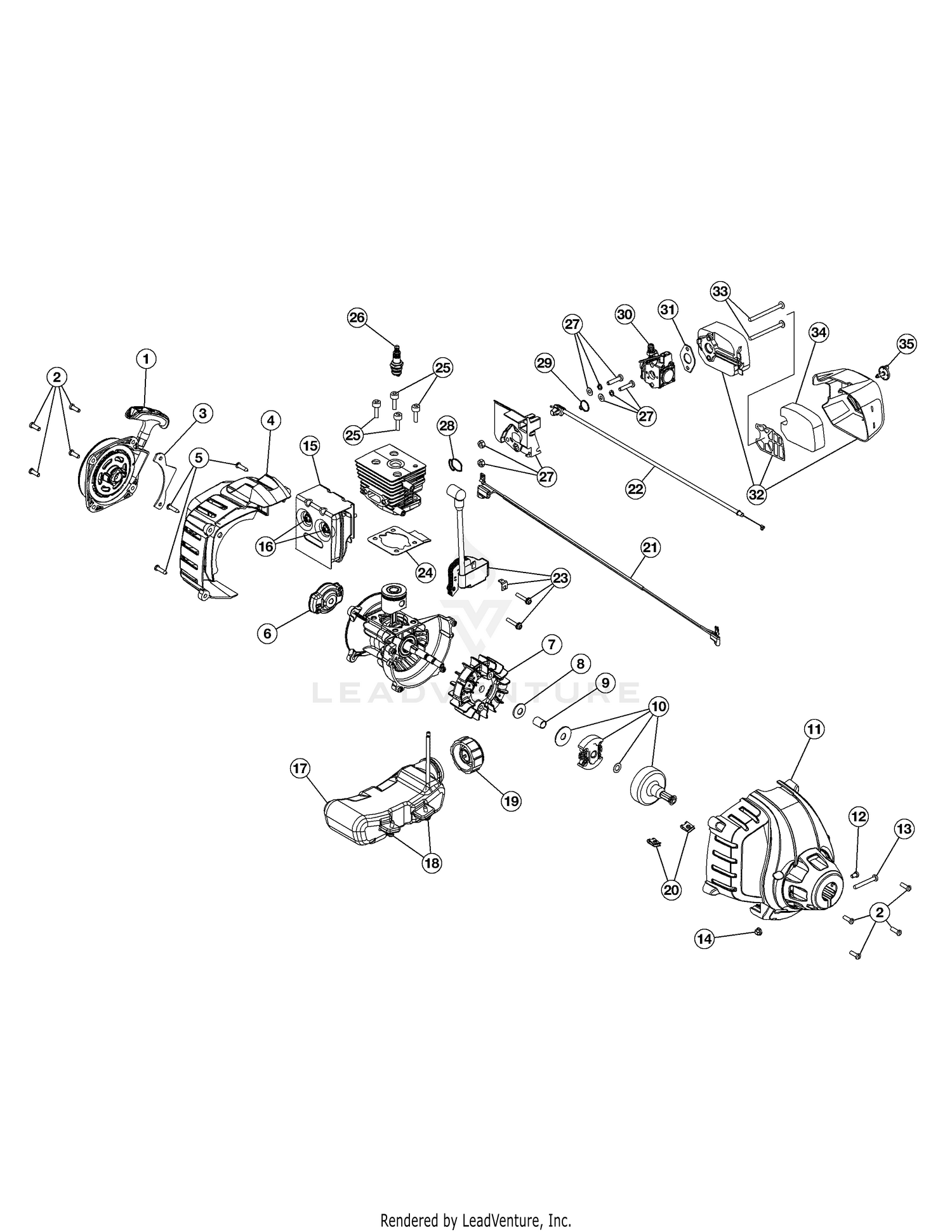 Cub Cadet BC280 41ADZ28C912 Gas String Trimmer OEM Replacement Parts From