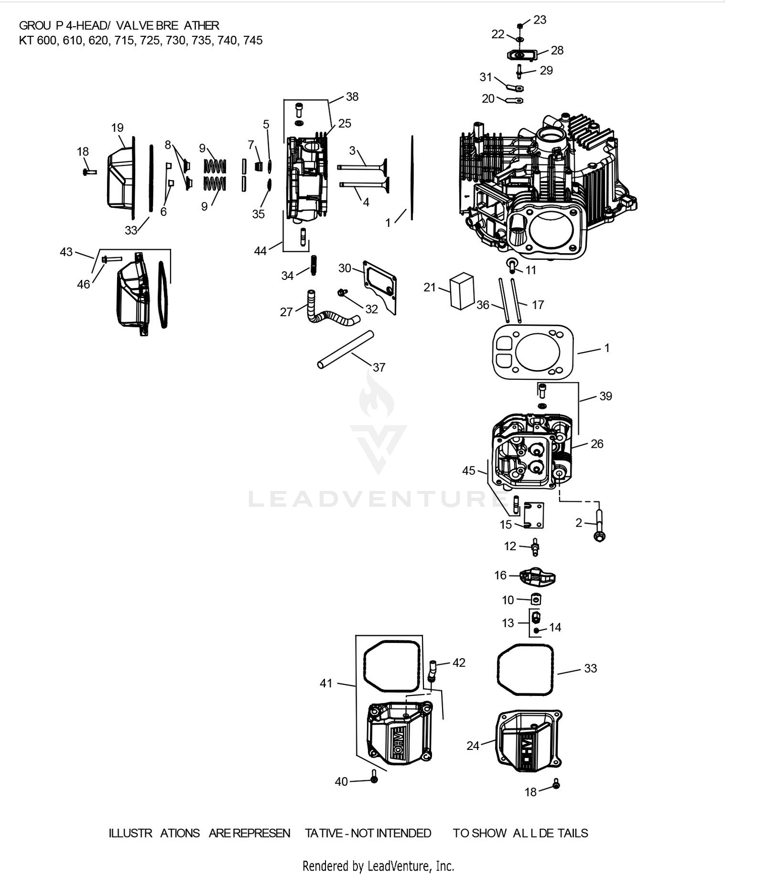 KT735-3103 CylinderHead & Breather