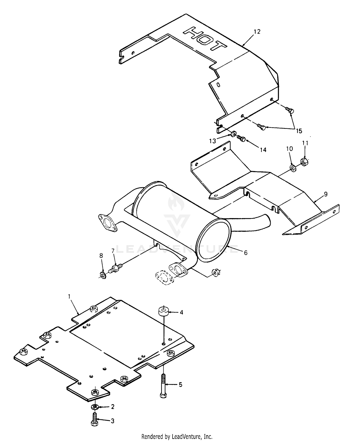 Engine Mounting, Muffler And Air Duct
