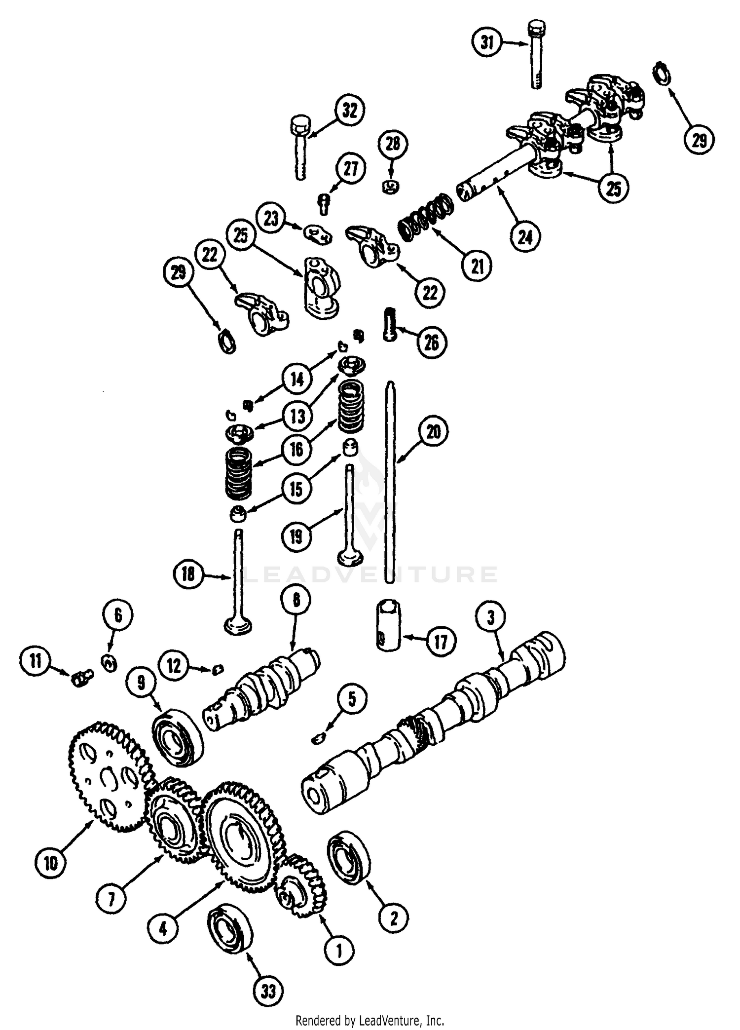 Timing Parts 30 HP Engine (7300 S/N 21932-Lower/7305 S/N 23069-Lower)