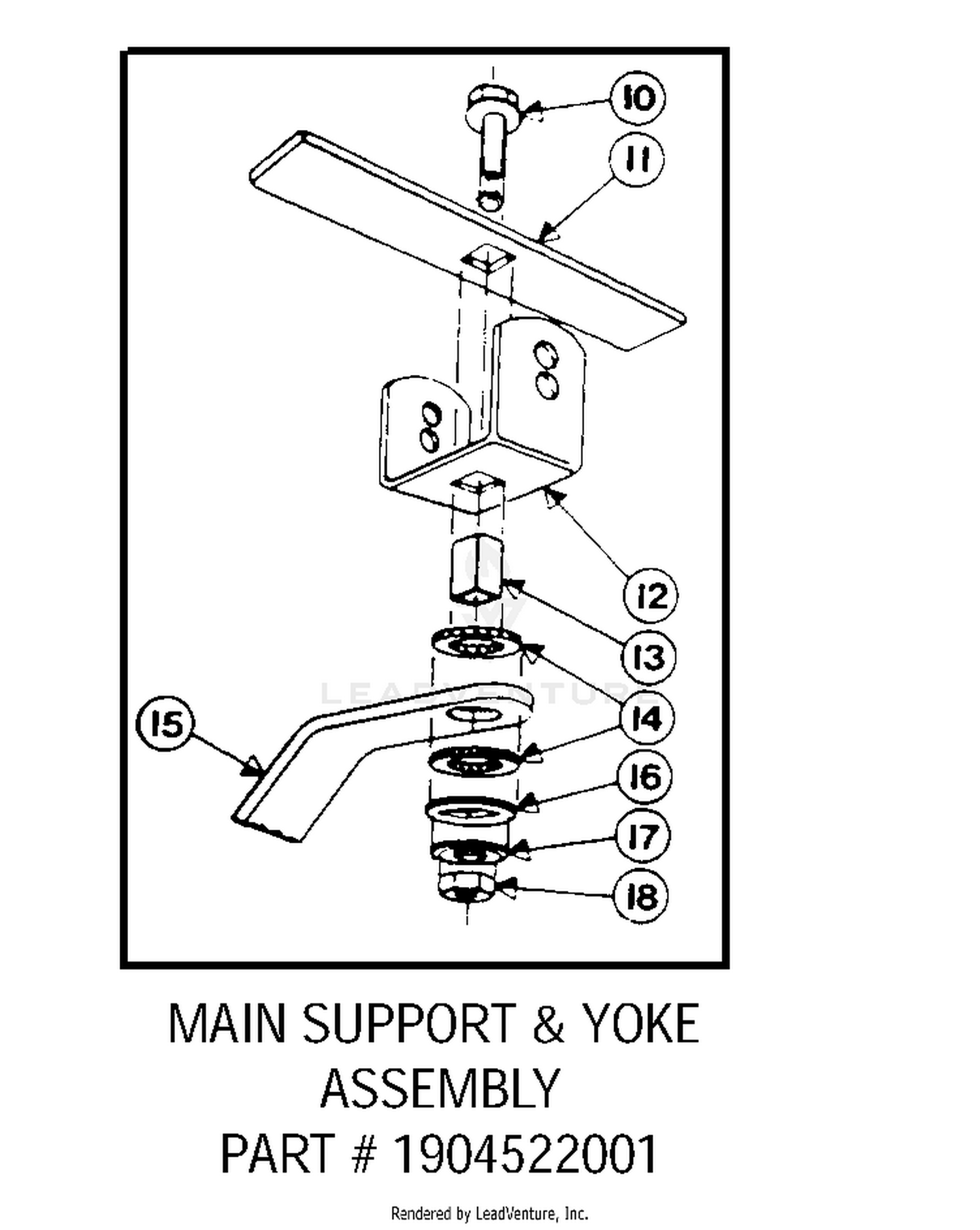 Row Marker Main Support & Yoke Assembly - P/N 1904522001