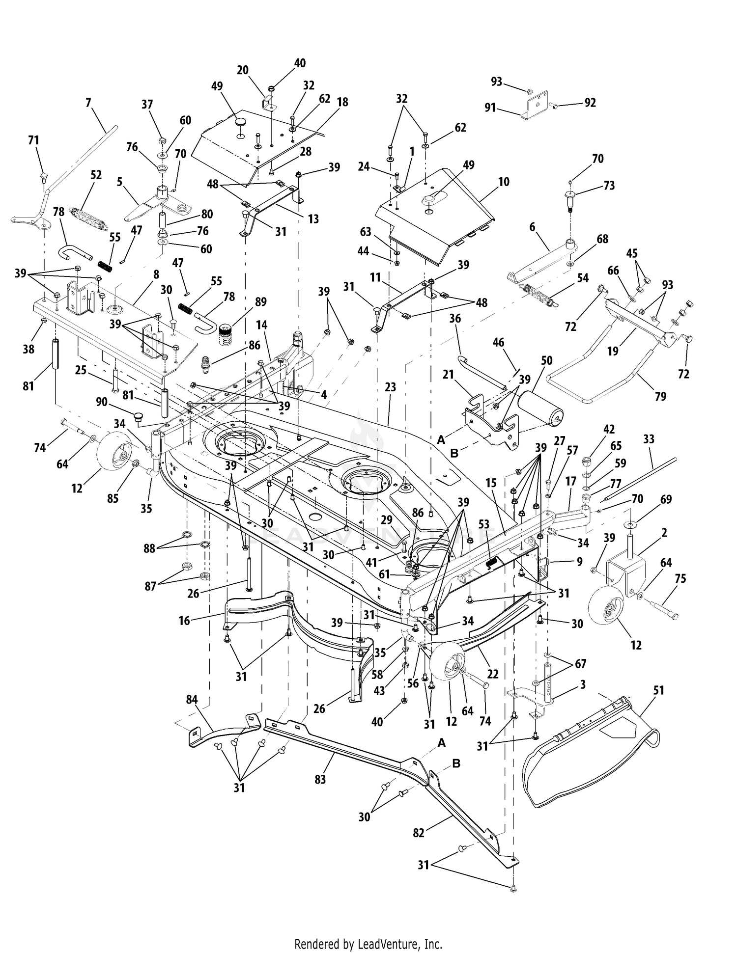 Cub Cadet GT2554 Tractor 2009 After 14A 2A7K010 Mower Deck 54 Inch