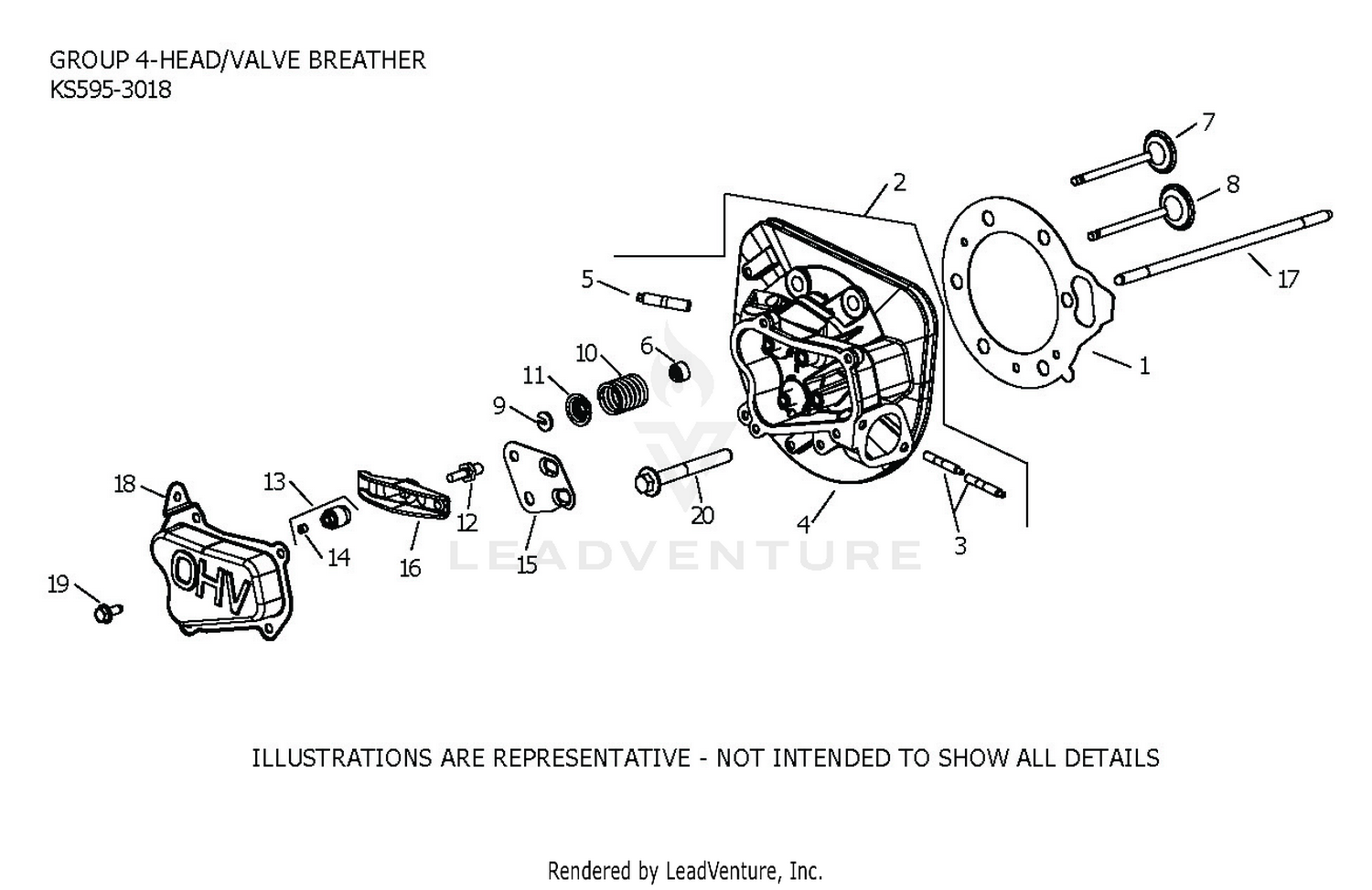 KS595-3018 CylinderHead & Breather