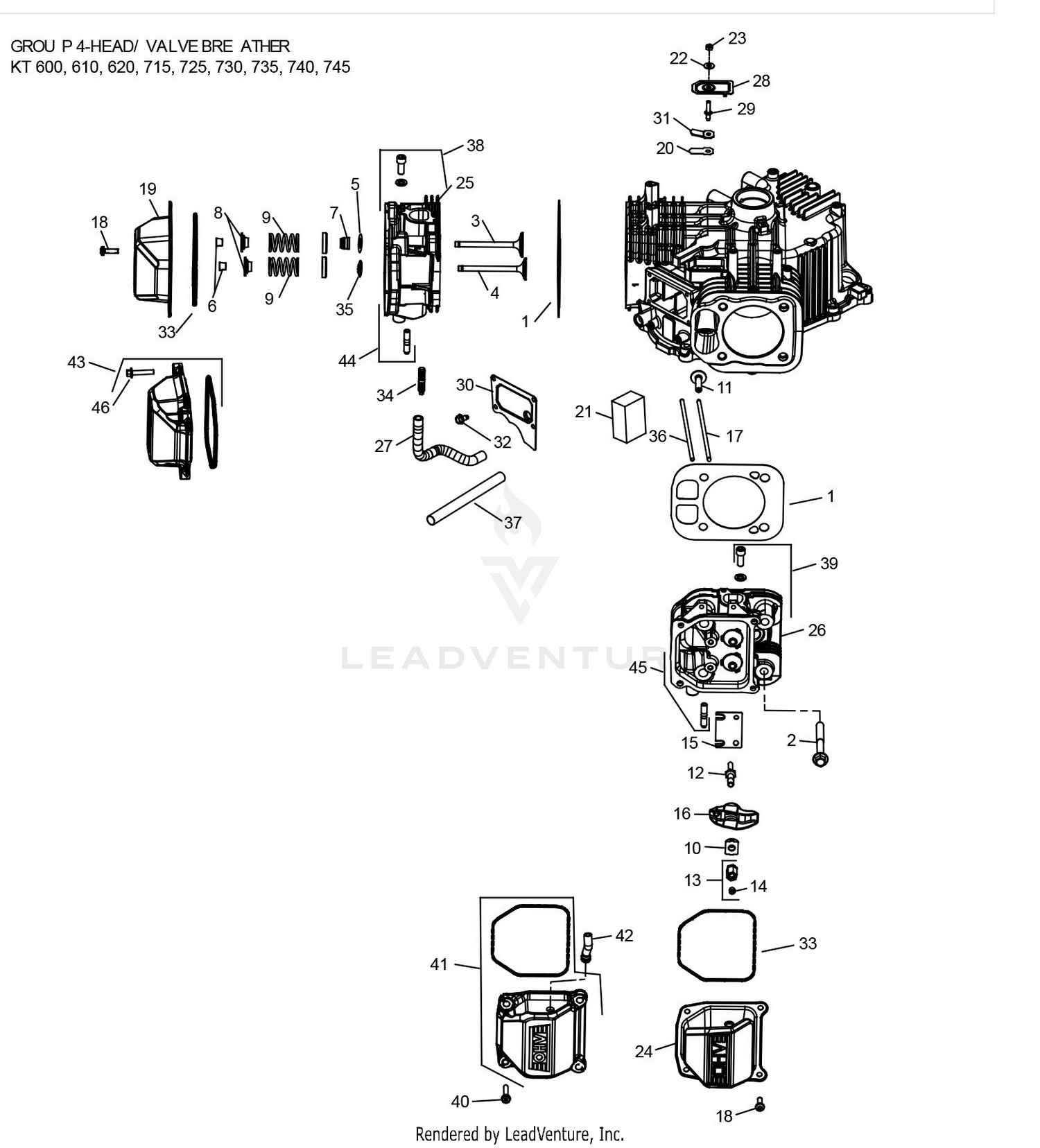 KT735-3101 CylinderHead & Breather
