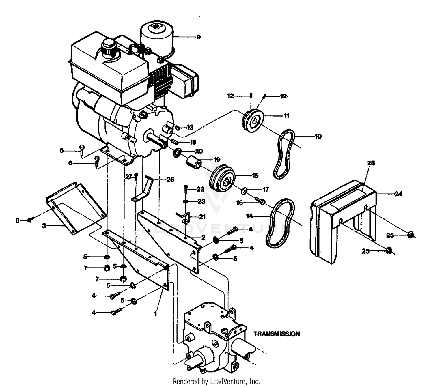 ENGINE PULLEY & BELTS