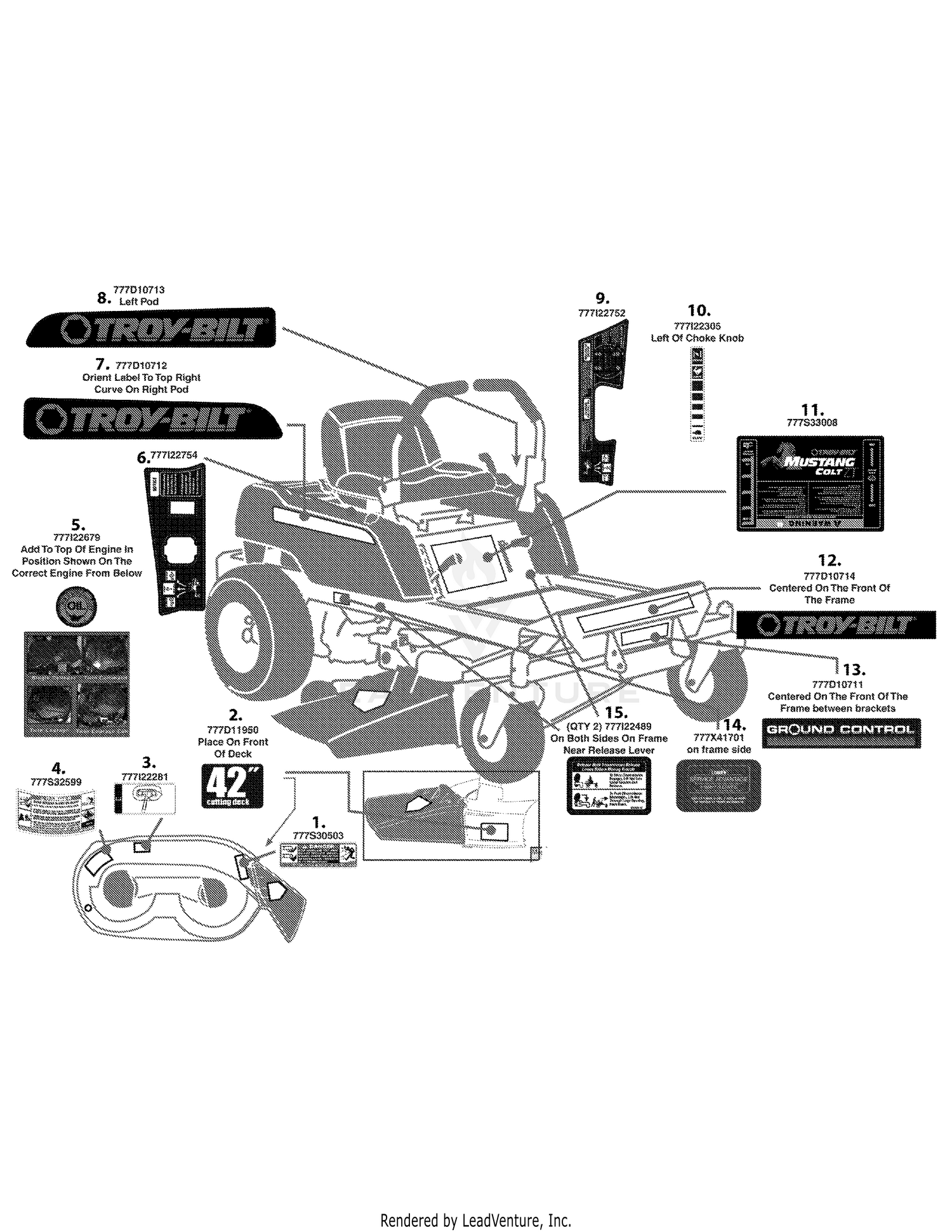 Troy bilt mustang online 42 drive belt diagram