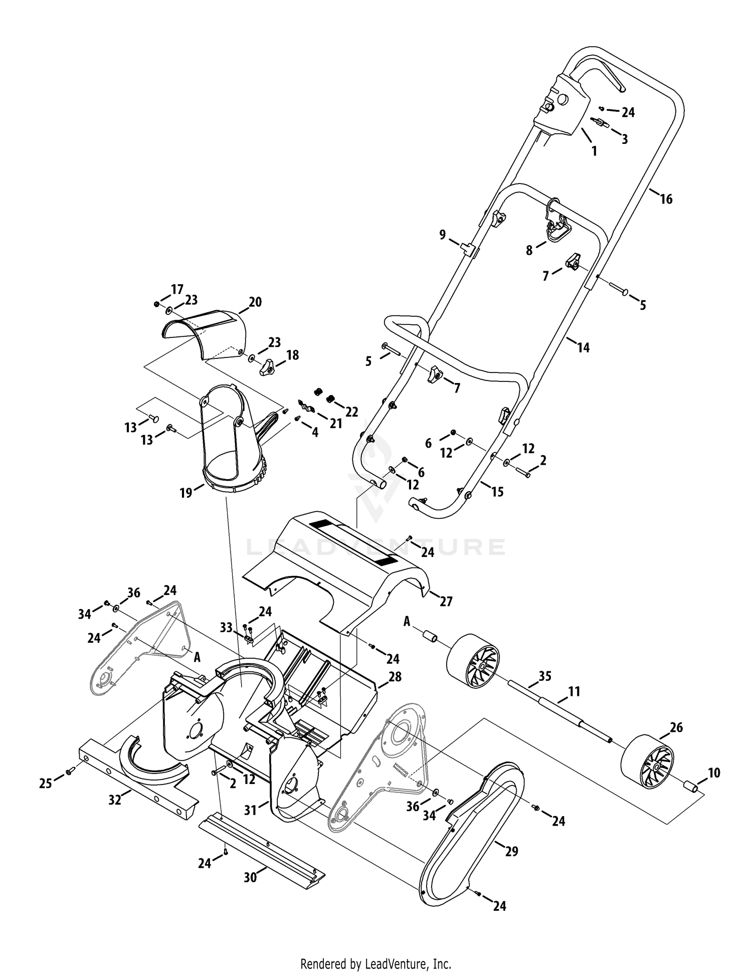 Frame, Handle & Chute