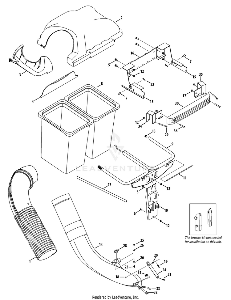 Murray 19C70020OEM Twin Rear Bagger (2014) PartsWarehouse
