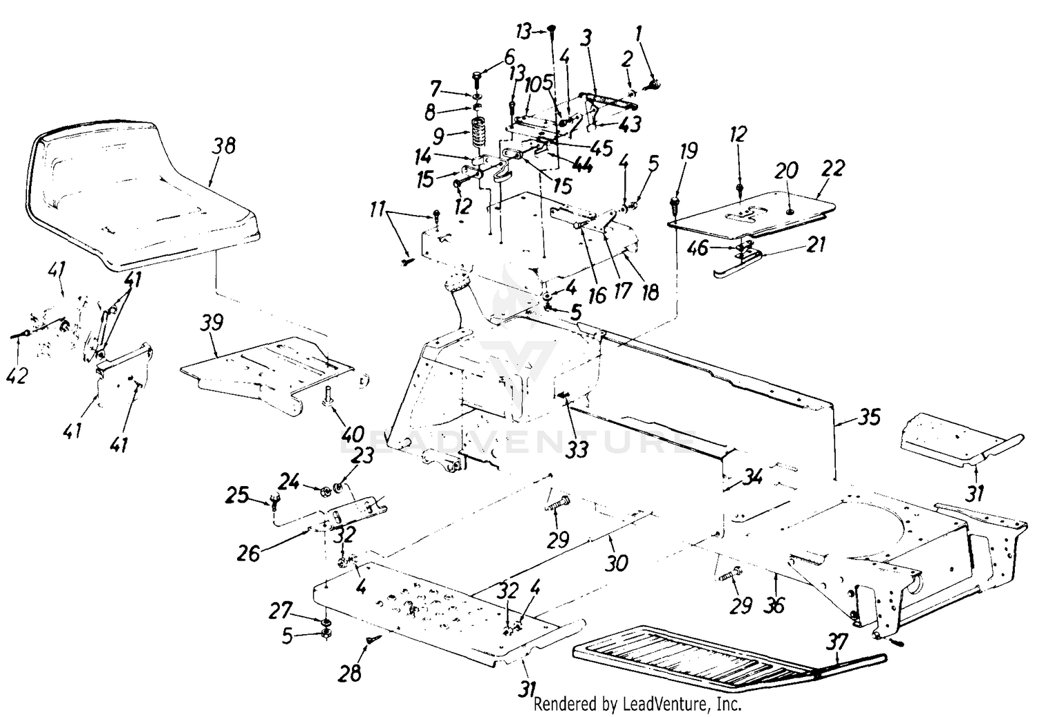 Lower & Side Frame, Running Boards & Seat