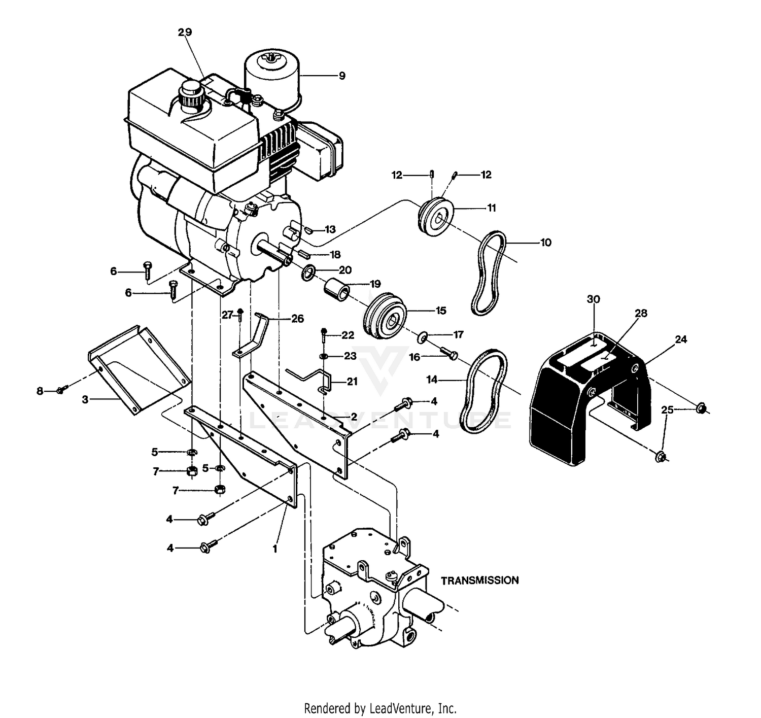 ENGINE PULLEY & BELTS
