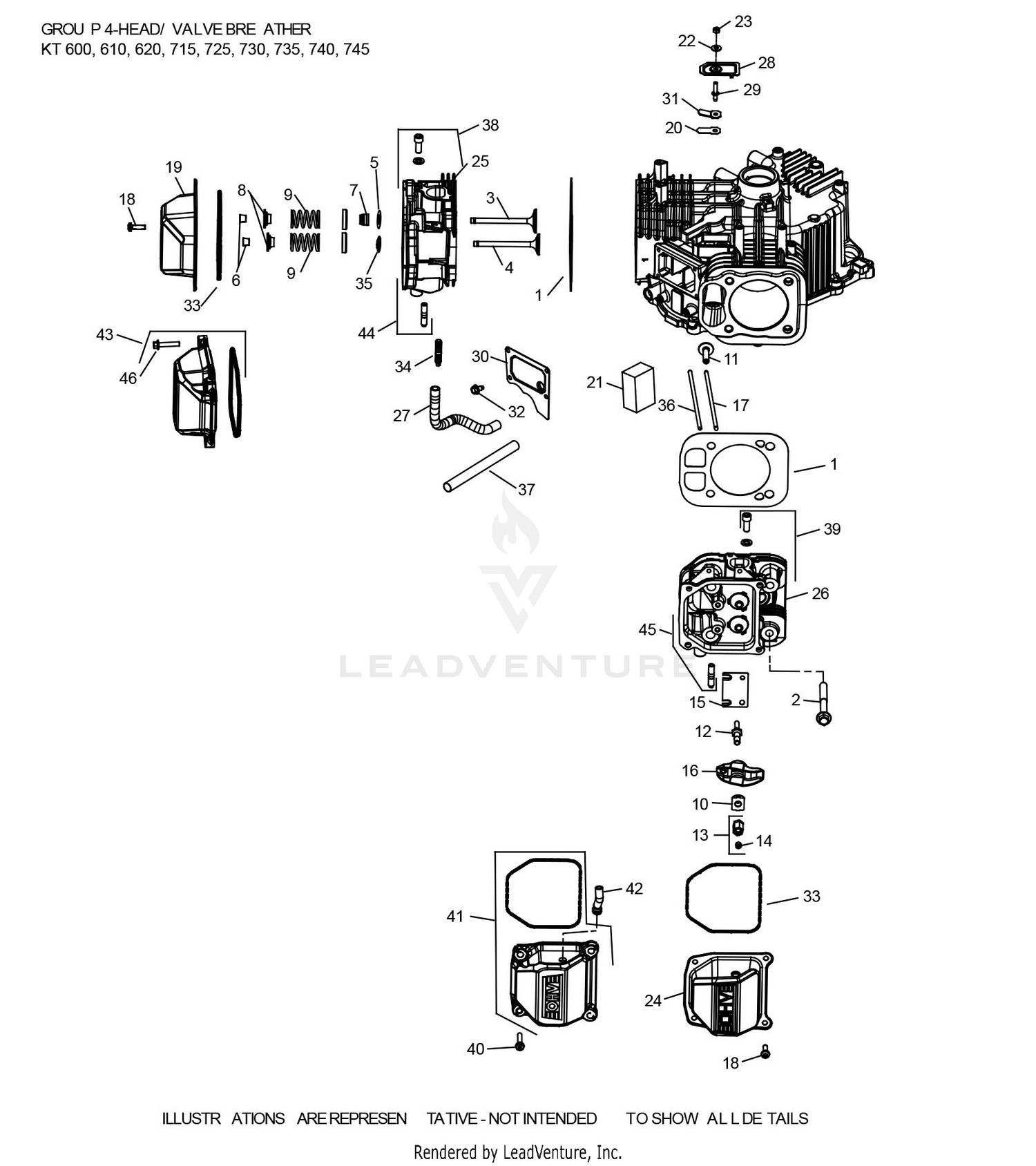 KT745-3102 CylinderHead & Breather