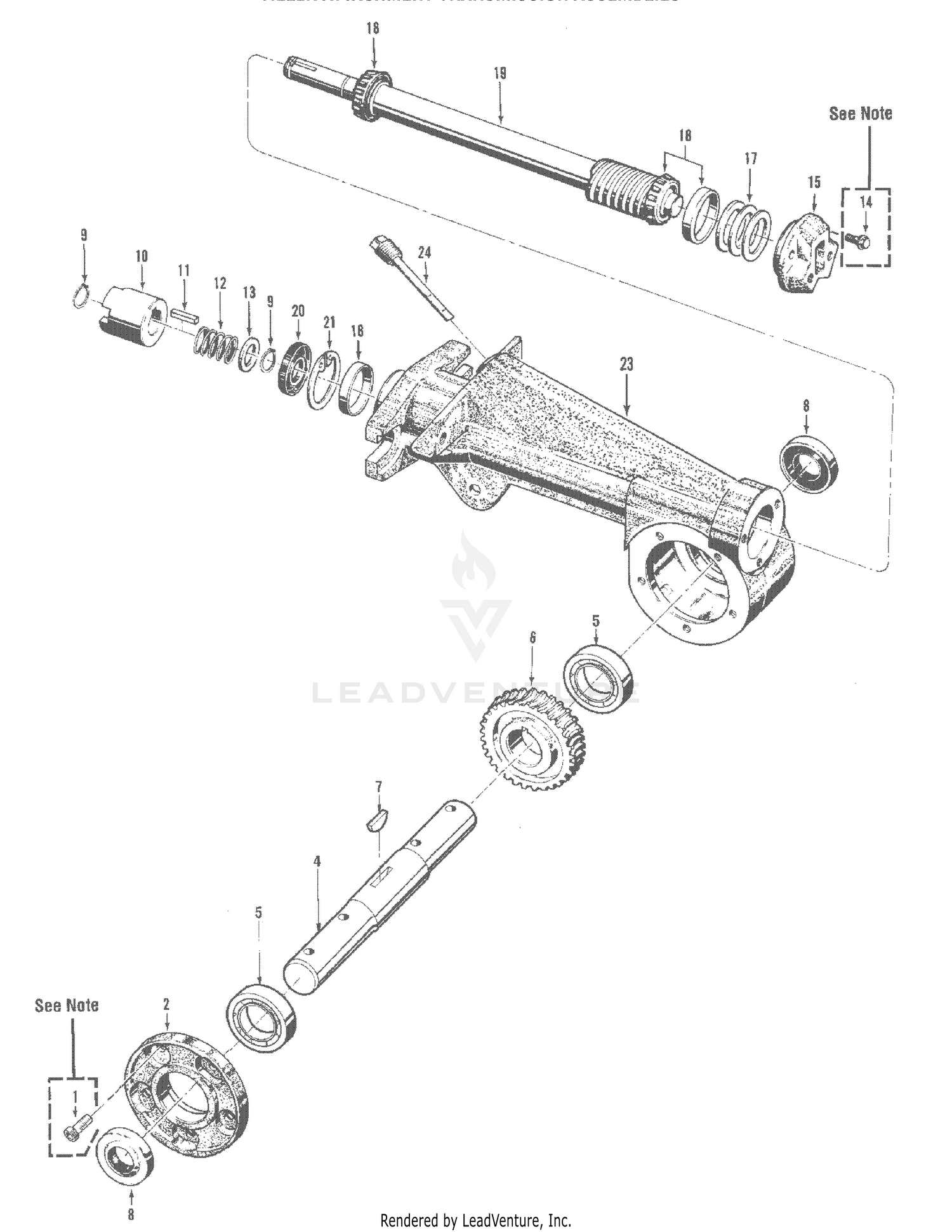 Tiller Attachment Transmission Assemblies
