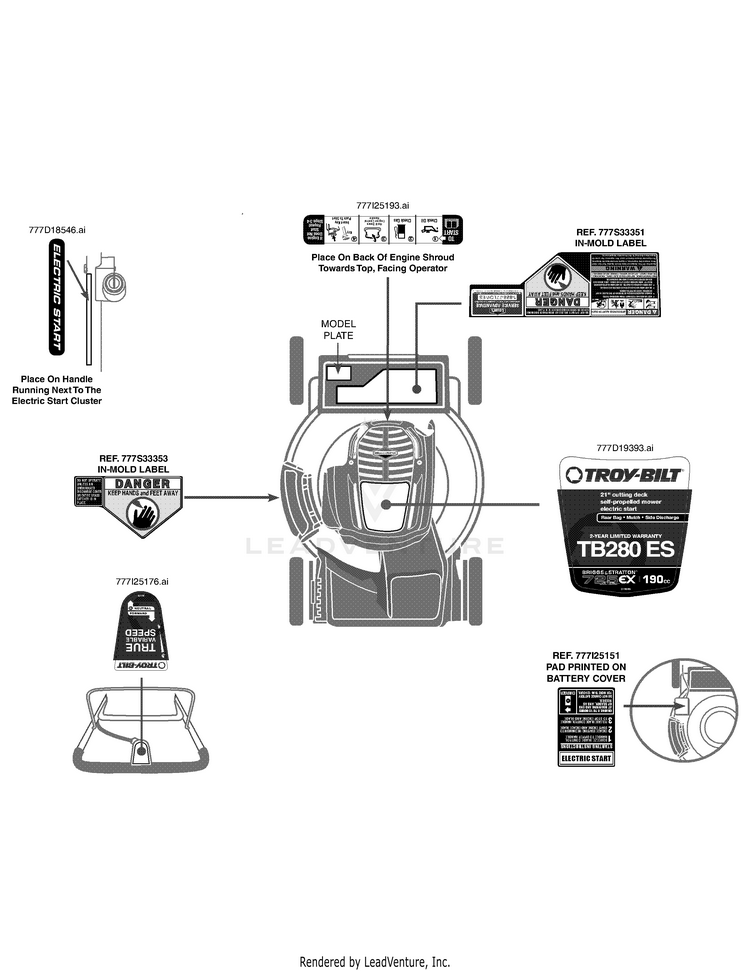 TroyBilt TB280ES 12AGA2BJ011 