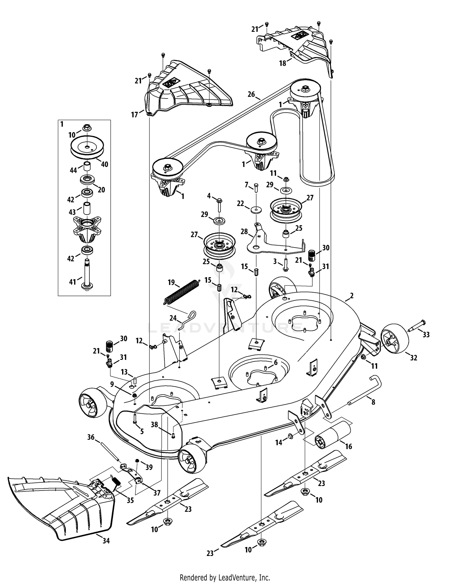 Cub Cadet XT1 LT50 Tractor 2015 13AQA1CQ009 2015 13AQA1CQ010 2015 13AQA1CQ056 2015 13WQA1CQ009 2015 13WQA1CQ010 2015 Mower Deck 50 inch LT