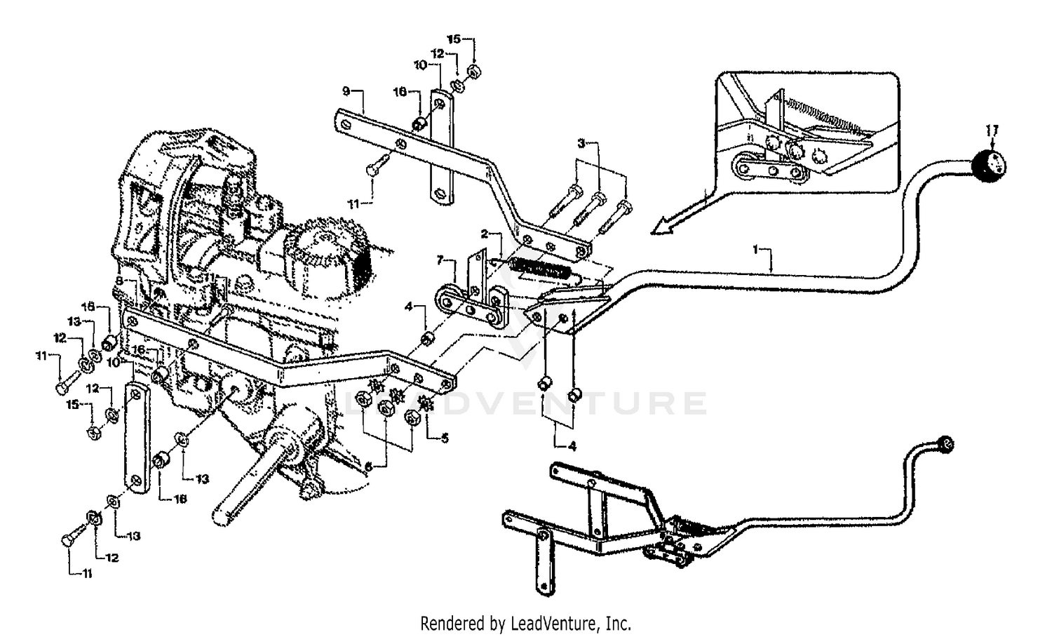 WHEELS/TINES/PTO DRIVE LEVER ASSEMBLY