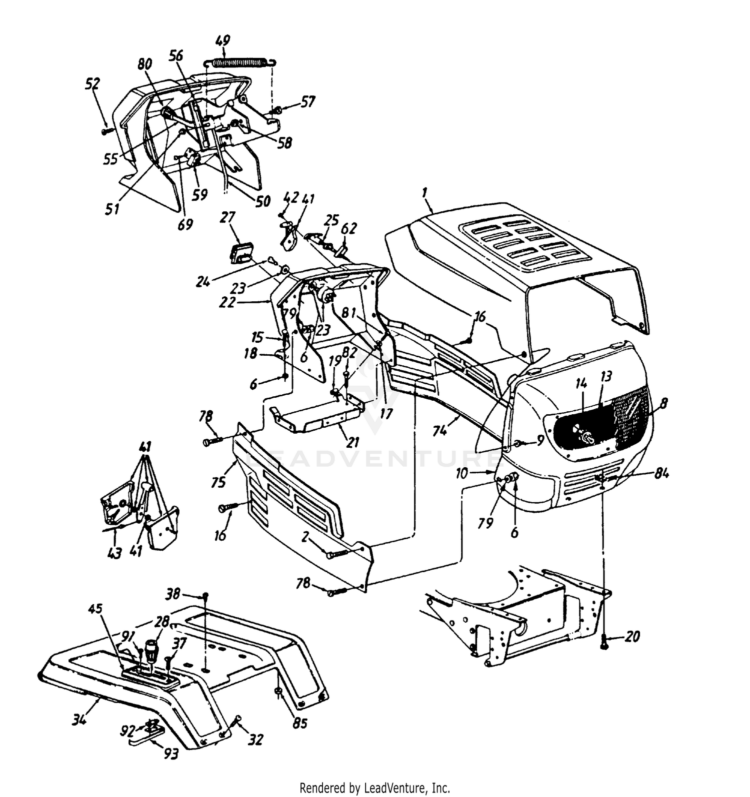 Dash, Side Panel and Throttle Control Assembly Style 3