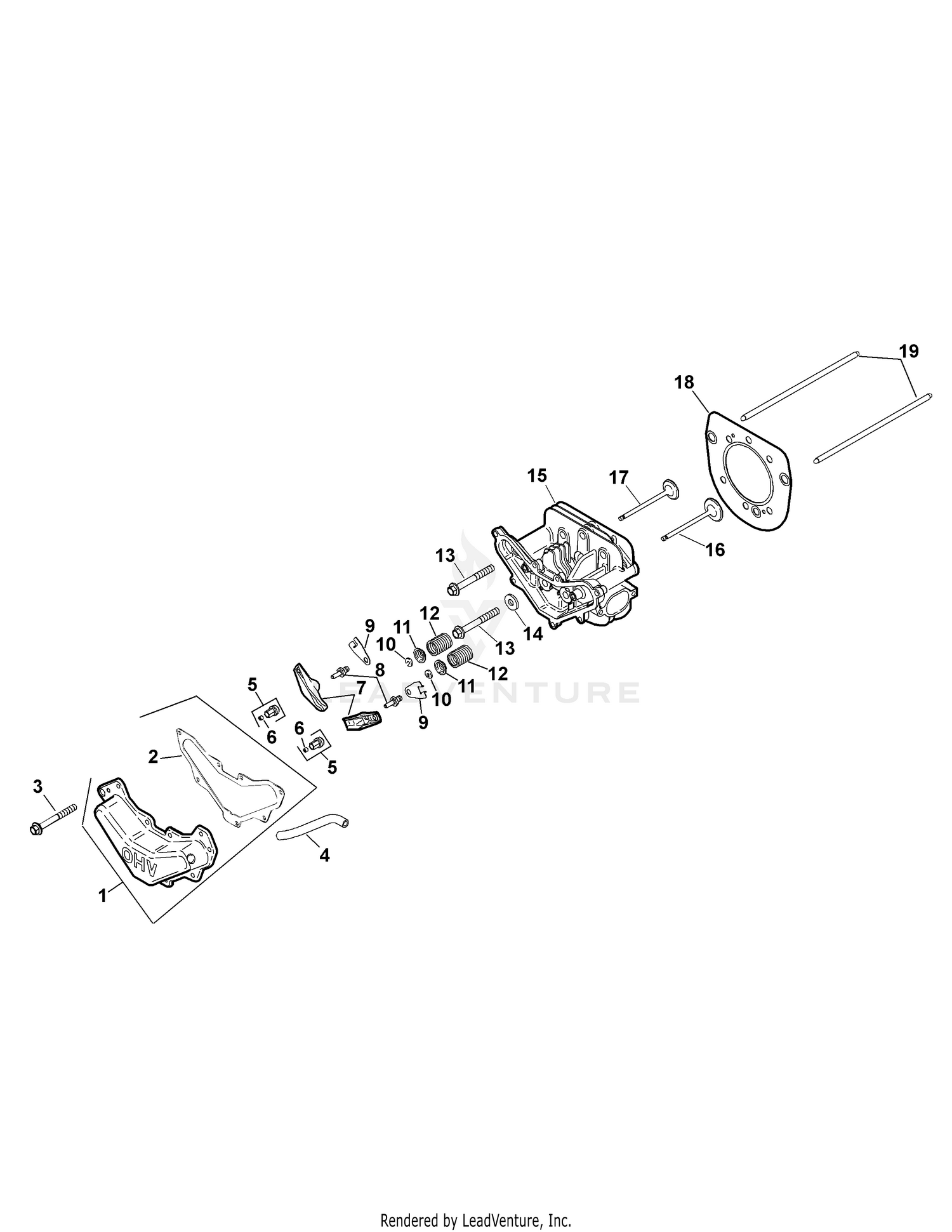 Kohler SV600-0009 Cylinder Head, Valve & Breather