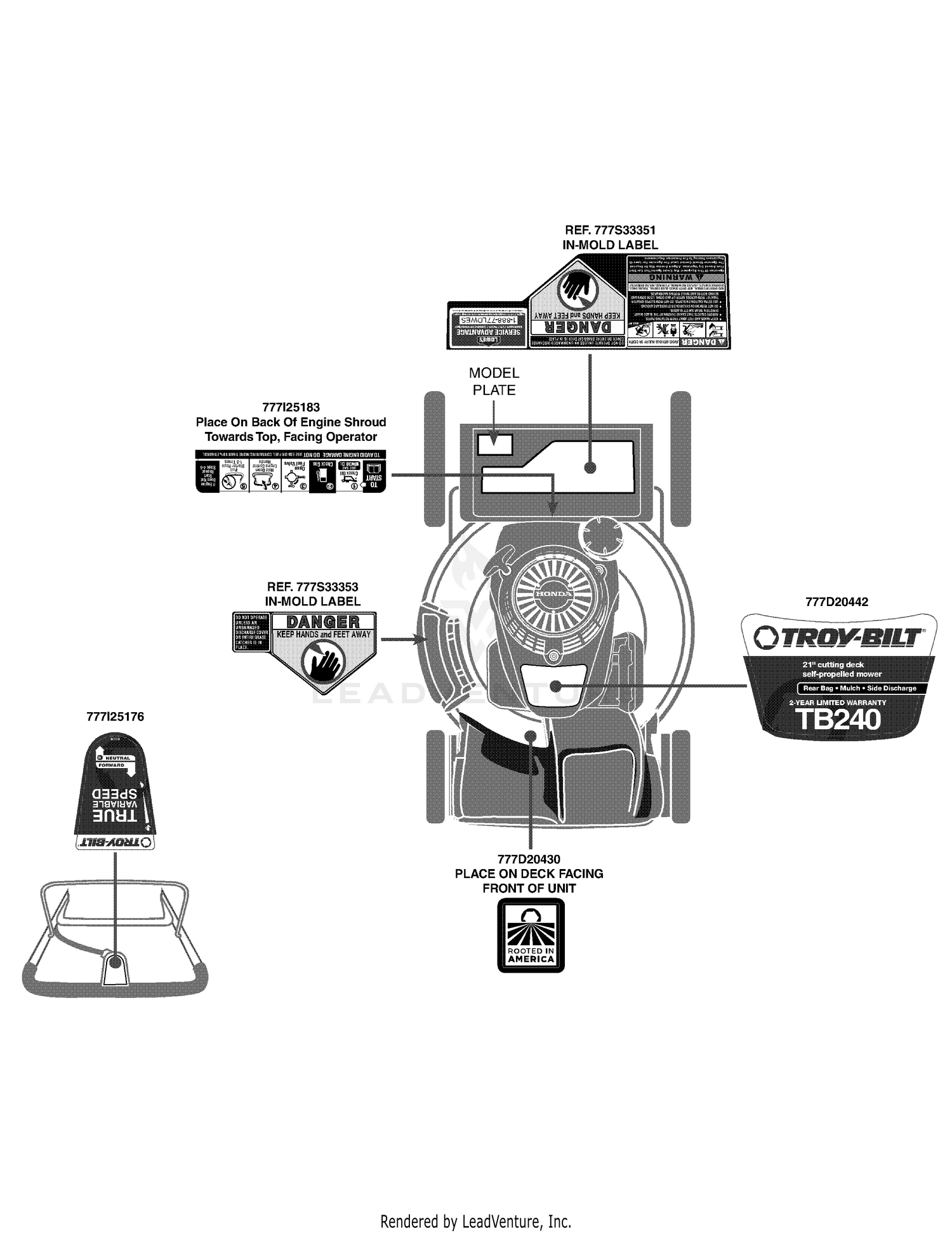 Troy bilt tb240 online honda engine