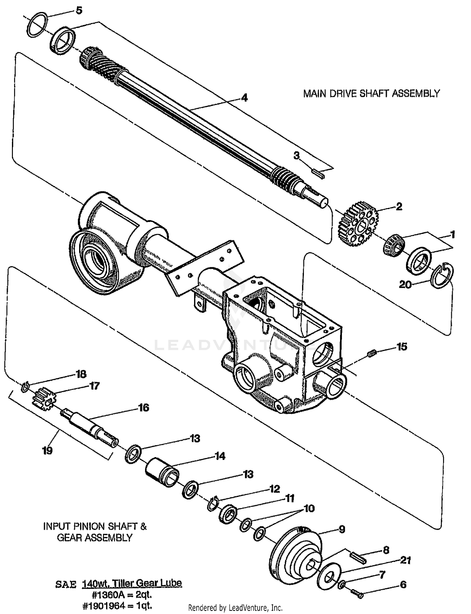 MAIN DRIVE SHAFT & GEAR ASSEMBLY