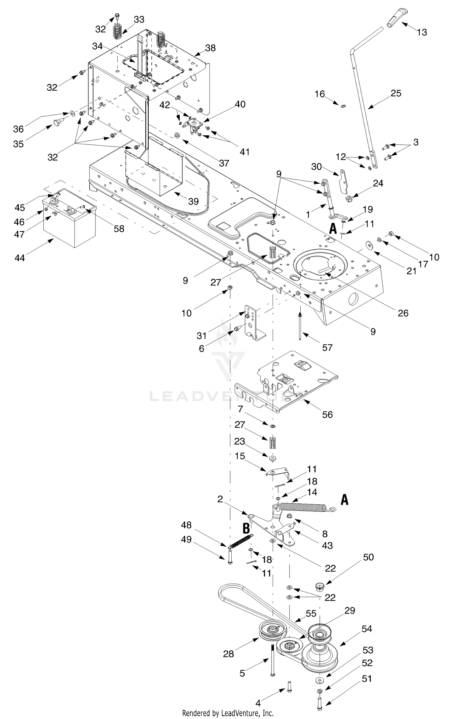 PTO, Battery, Frame