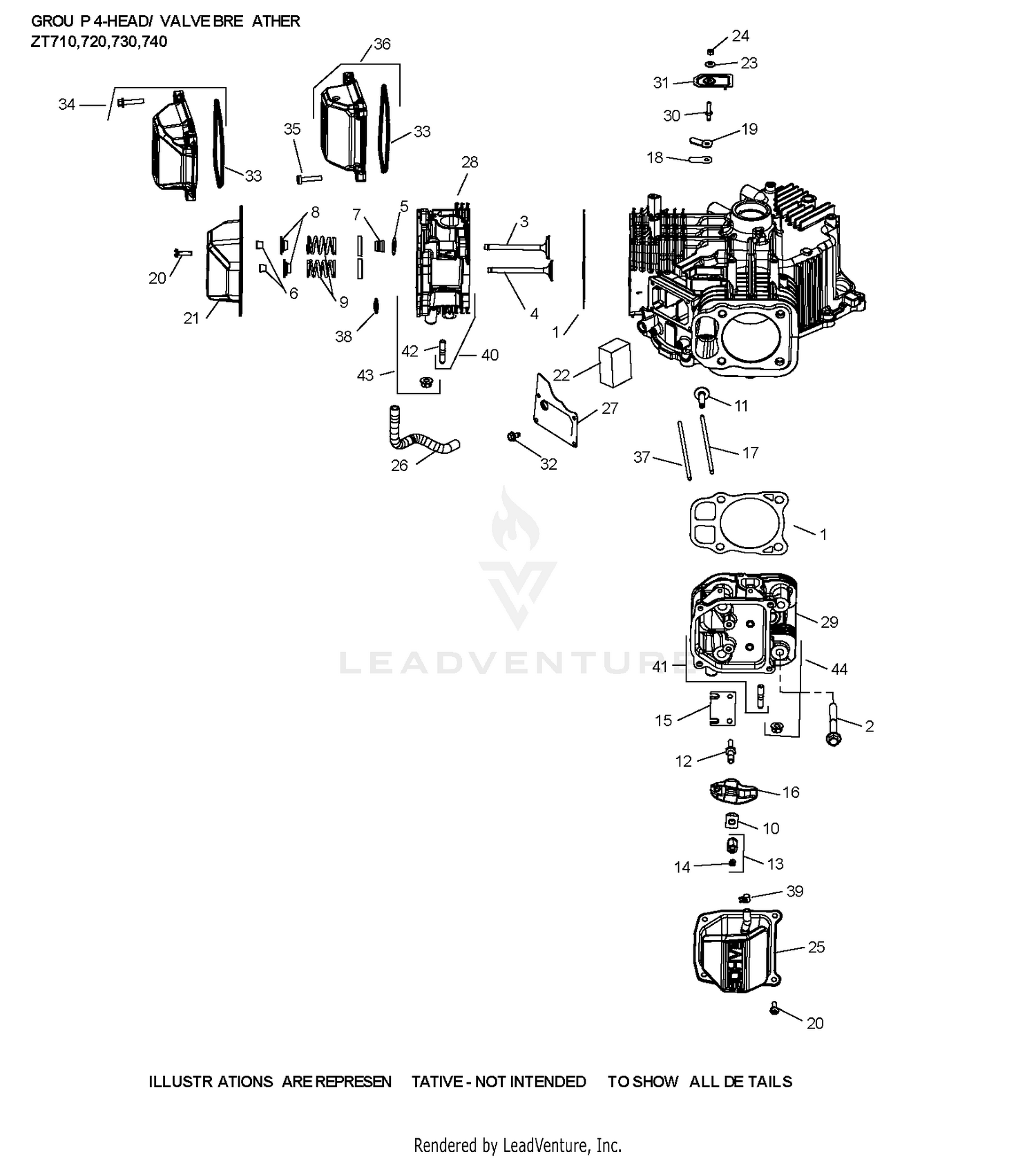 ZT730-3045 CylinderHead & Breather