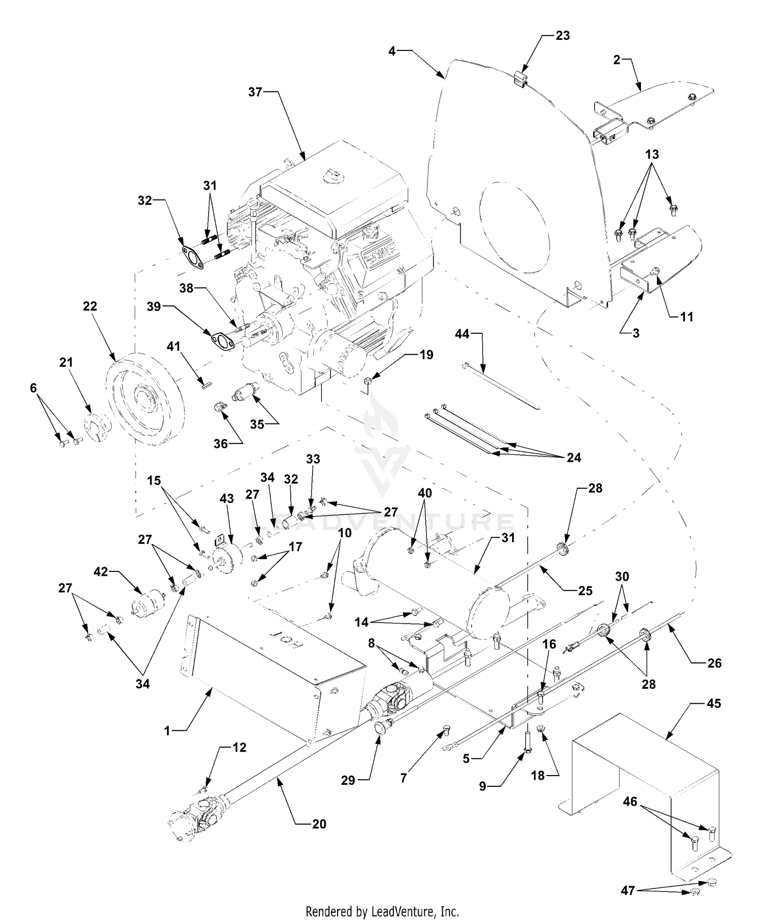 Engine And Drive Shaft