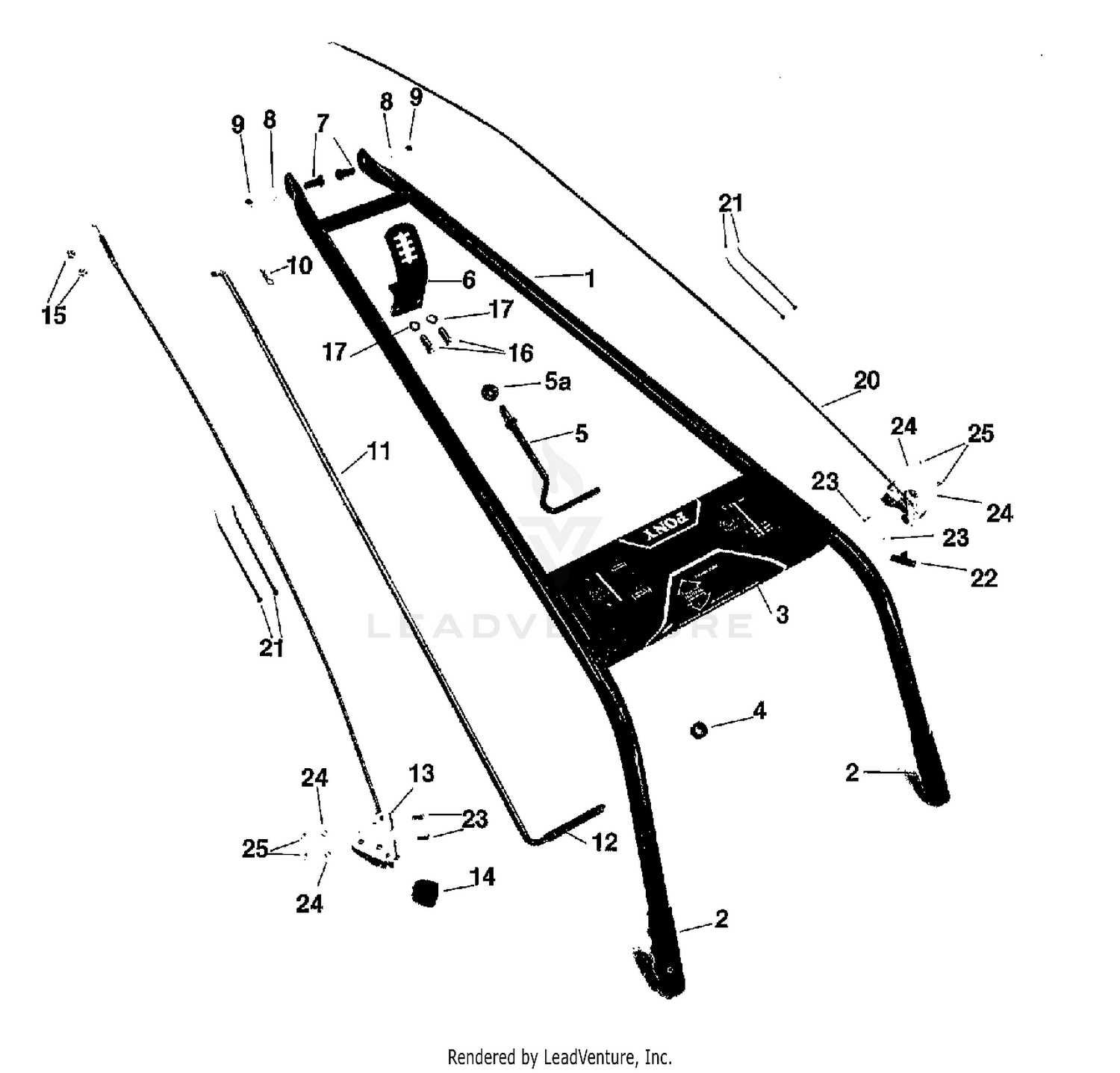 Handlebars & Mounting Bracket - & Control Levers