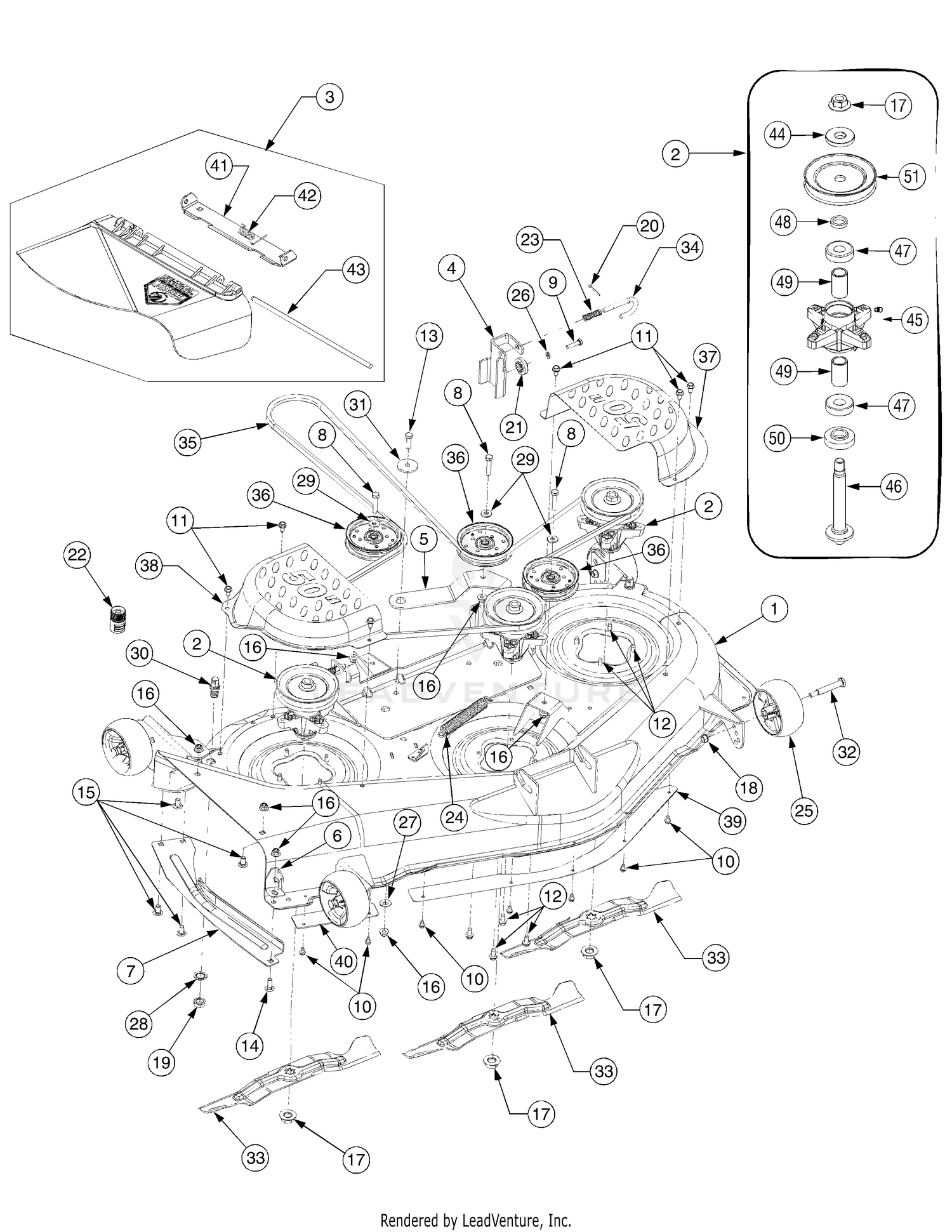 Troy Bilt 17AF2ACP766 MUSTANG RZT 50 2007 Mower Deck